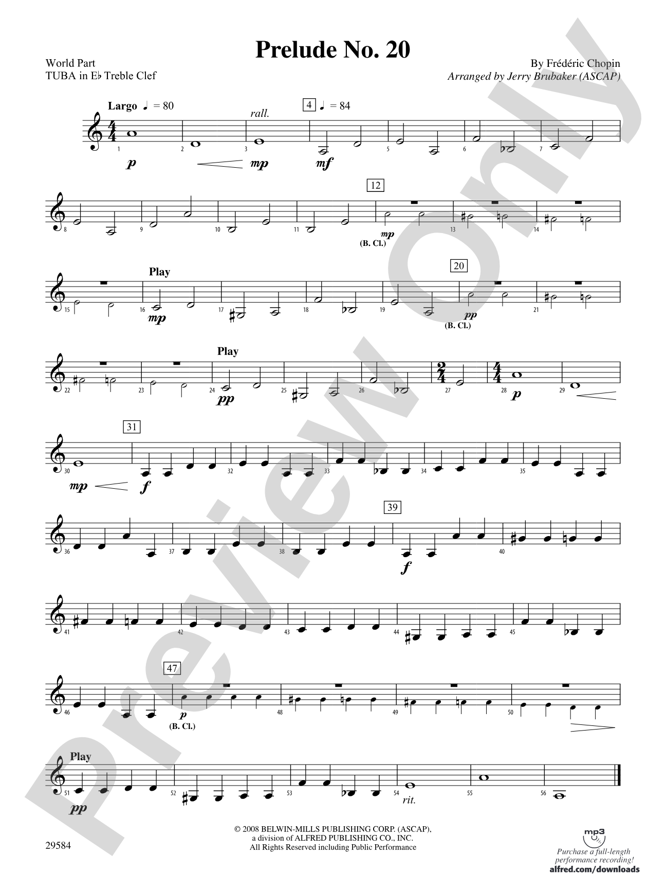 Prelude No. 20: (wp) E-flat Tuba T.C.