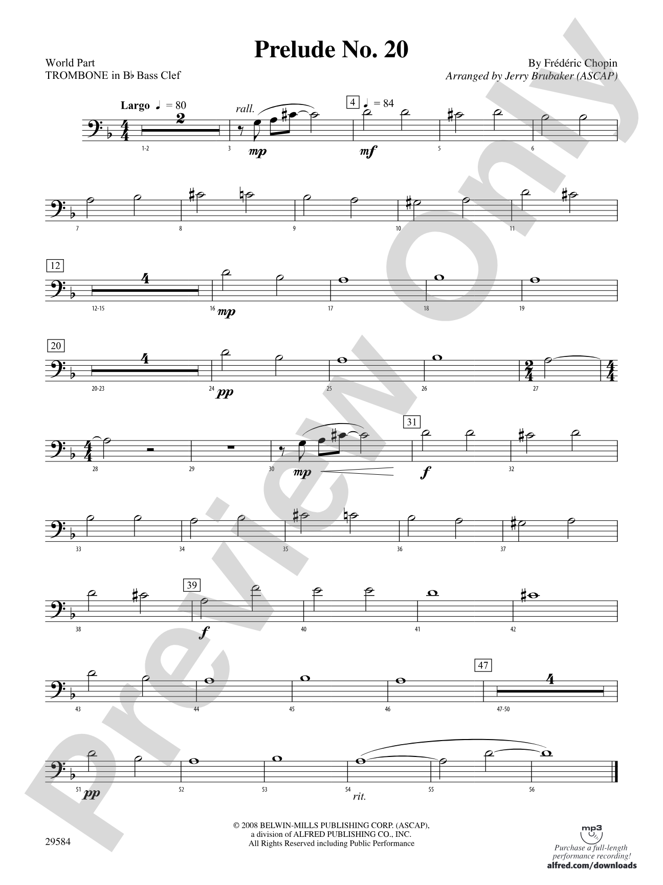 Prelude No. 20: (wp) 1st B-flat Trombone B.C.