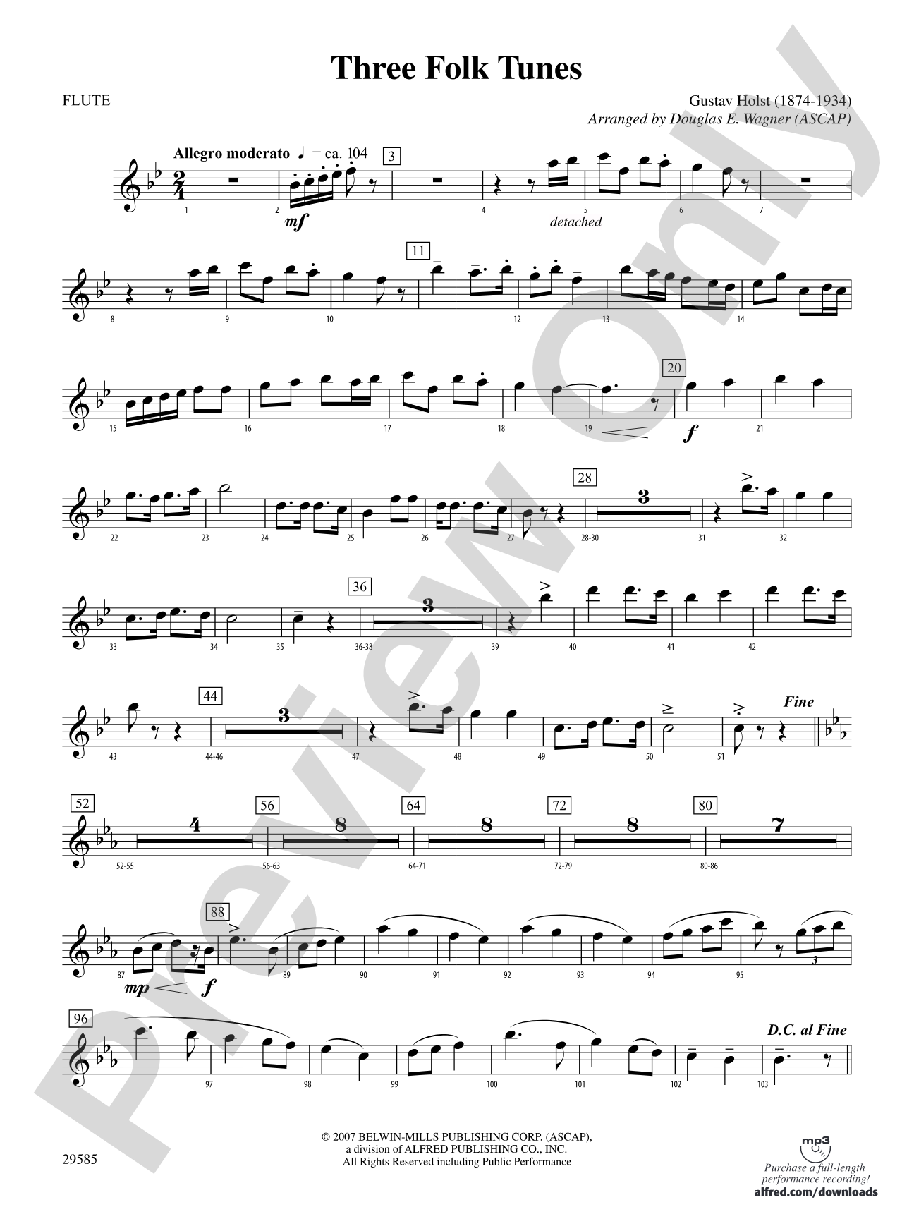 Three Folk Tunes: Flute
