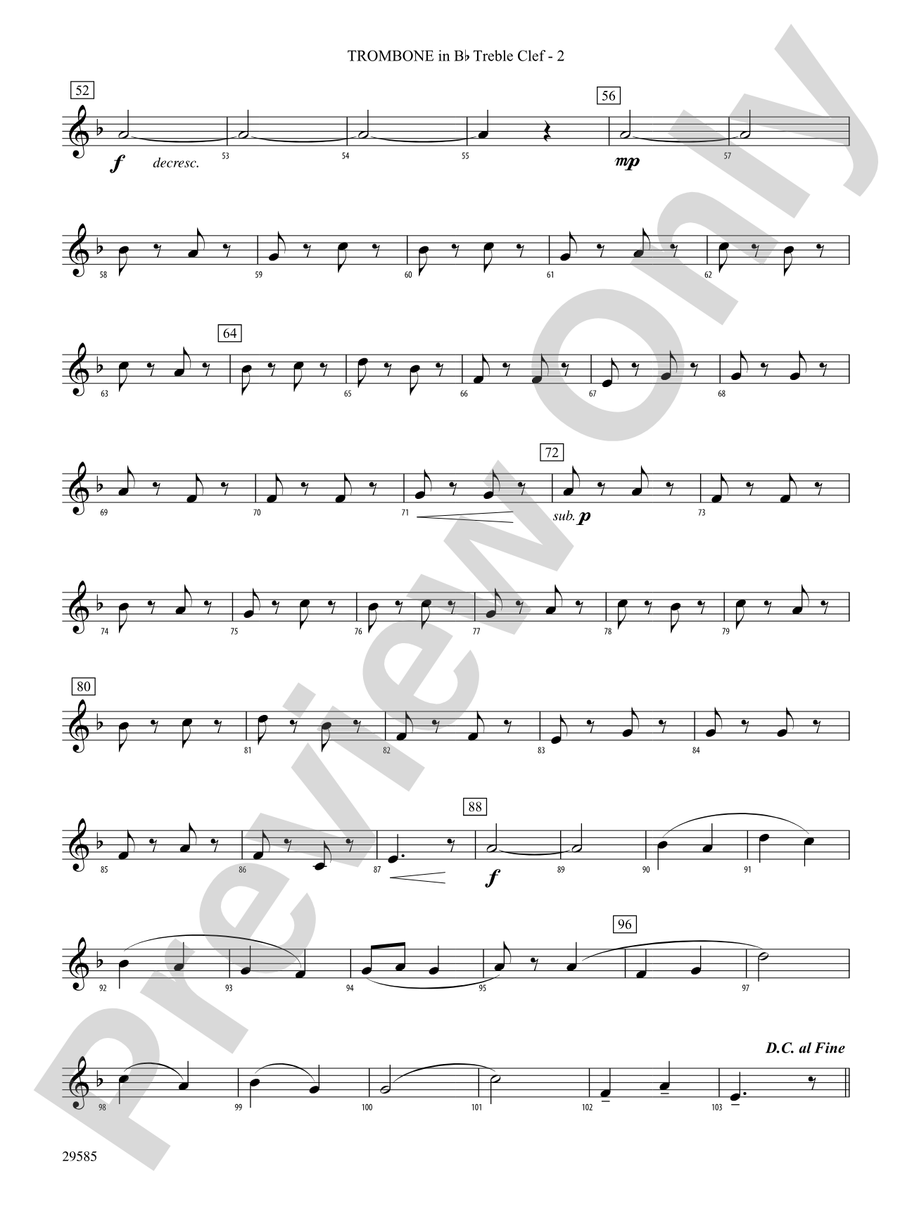 Three Folk Tunes: (wp) 1st B-flat Trombone T.C.