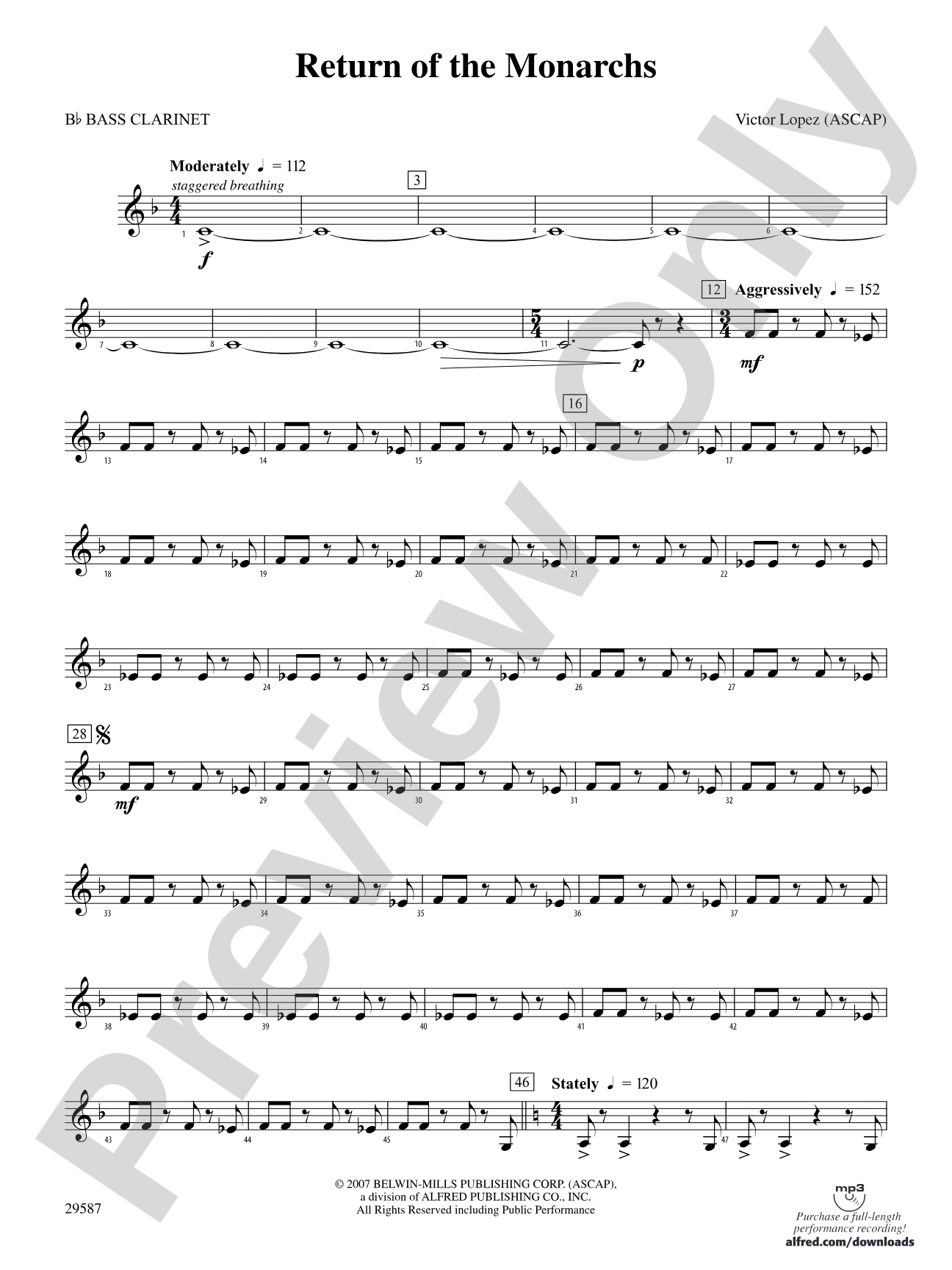 Return of the Monarchs: B-flat Bass Clarinet