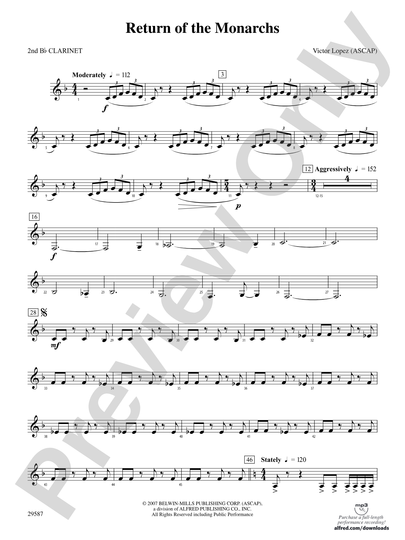 Return of the Monarchs: 2nd B-flat Clarinet