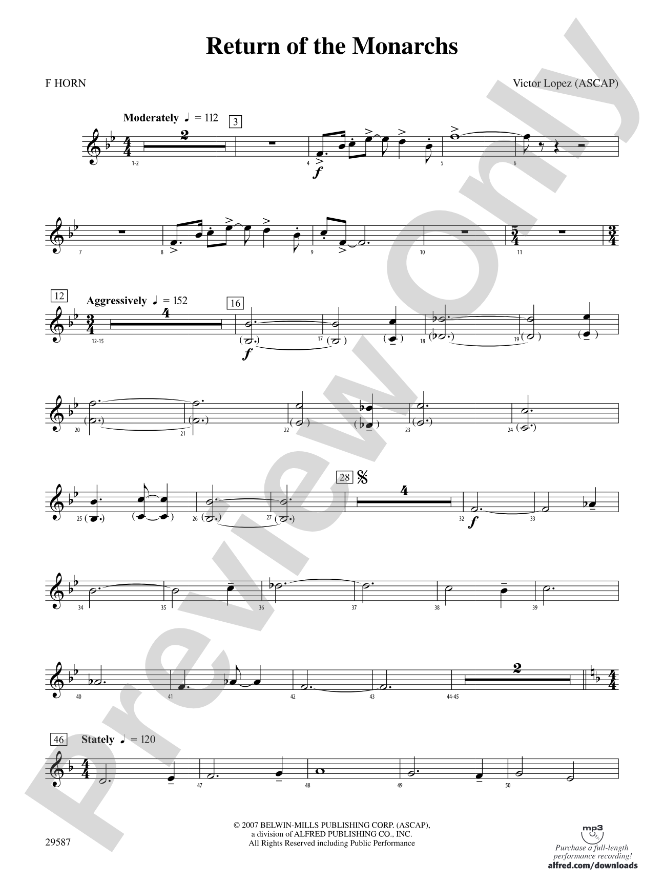 Return of the Monarchs: 1st F Horn