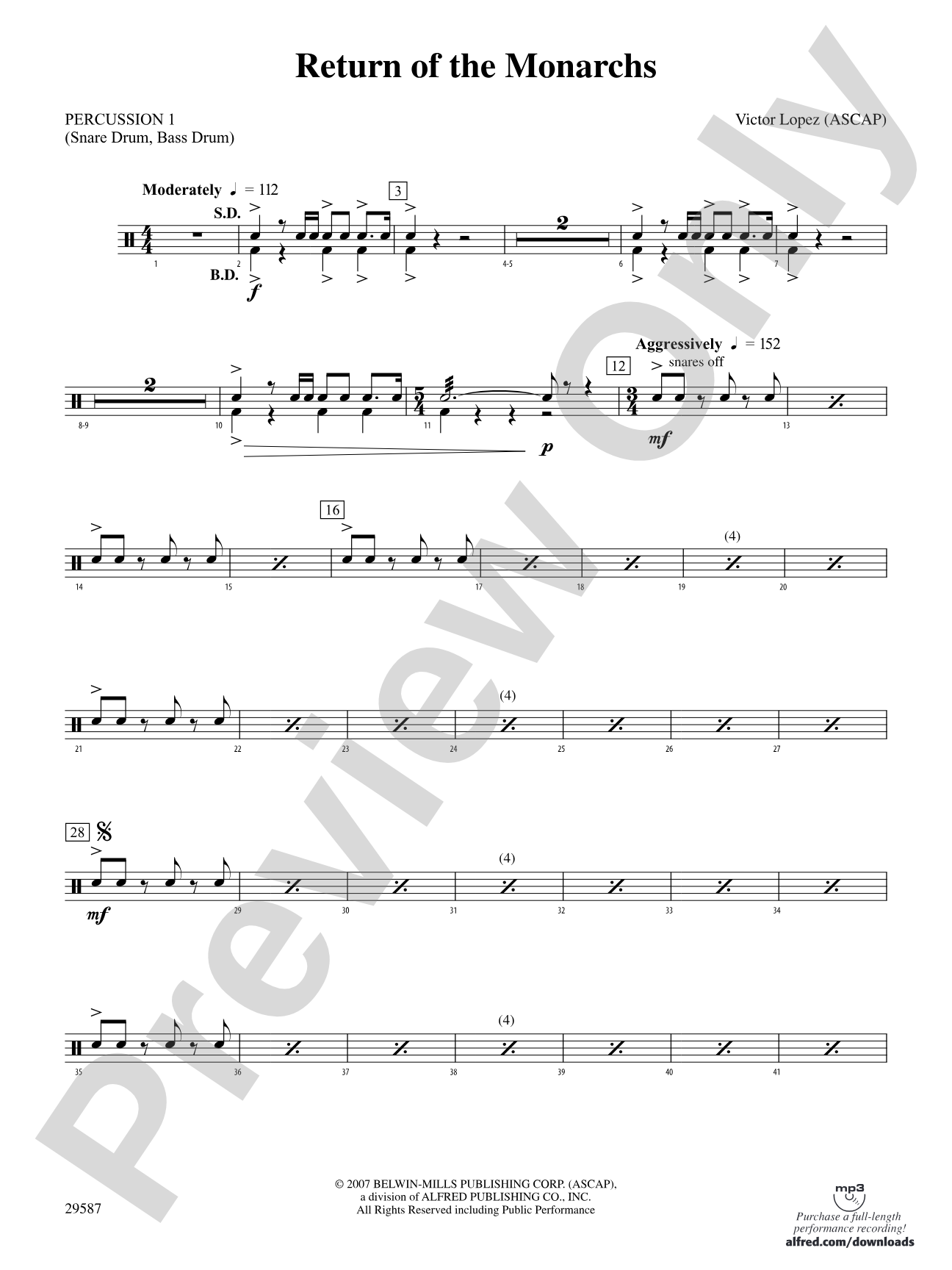 Return of the Monarchs: 1st Percussion