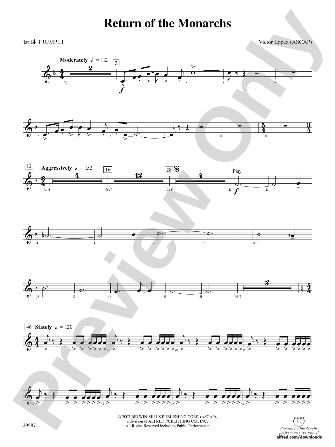 Return of the Monarchs: 1st B-flat Trumpet