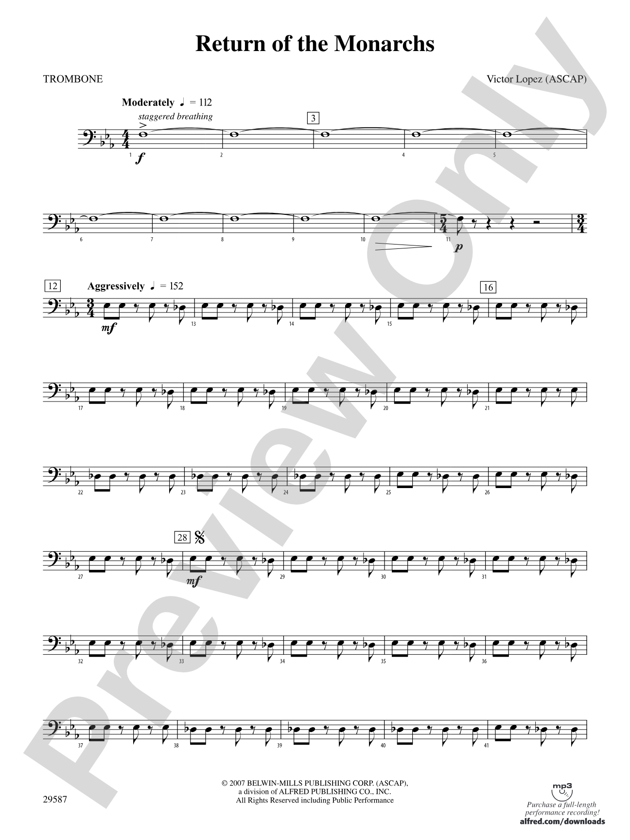 Return of the Monarchs: 1st Trombone