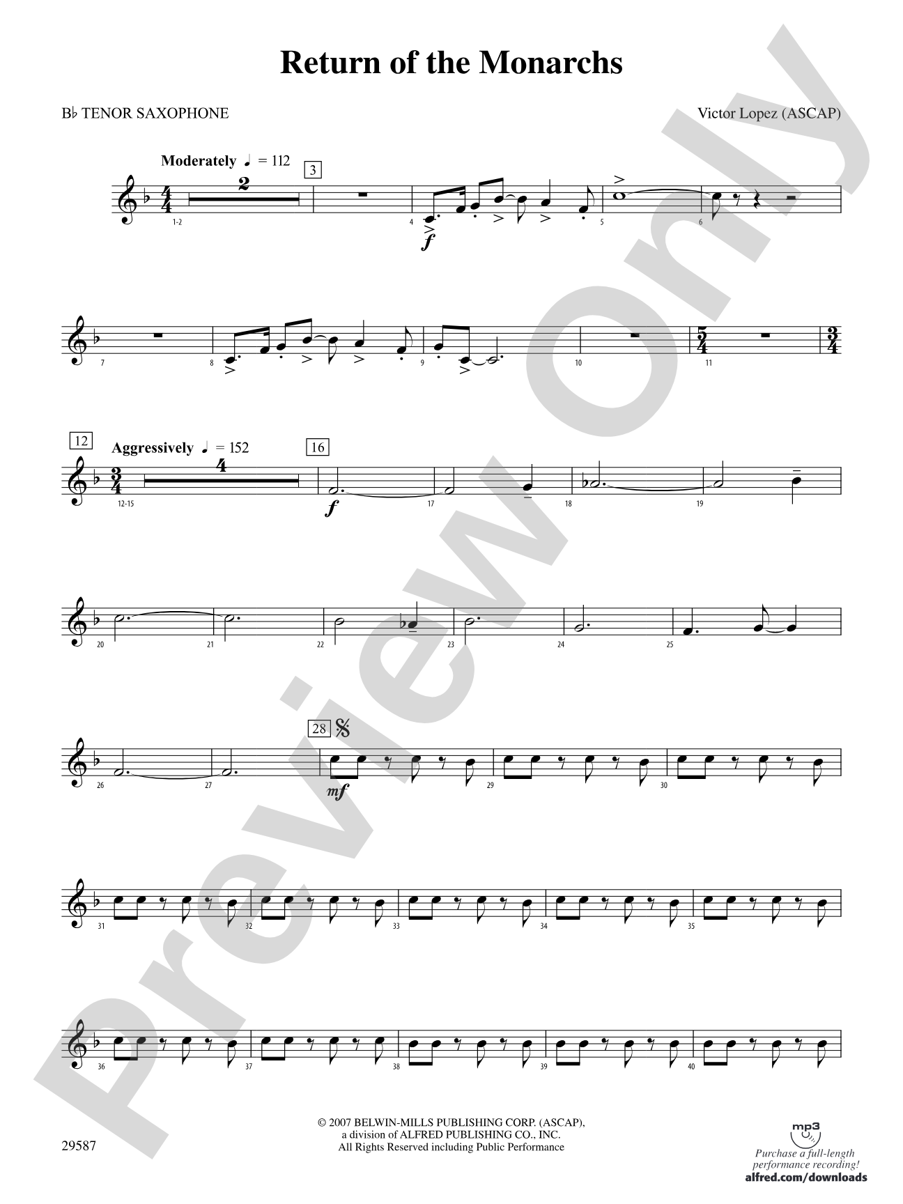Return of the Monarchs: B-flat Tenor Saxophone