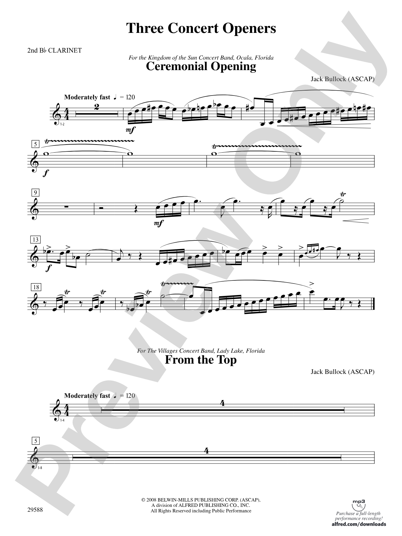Three Concert Openers: 2nd B-flat Clarinet