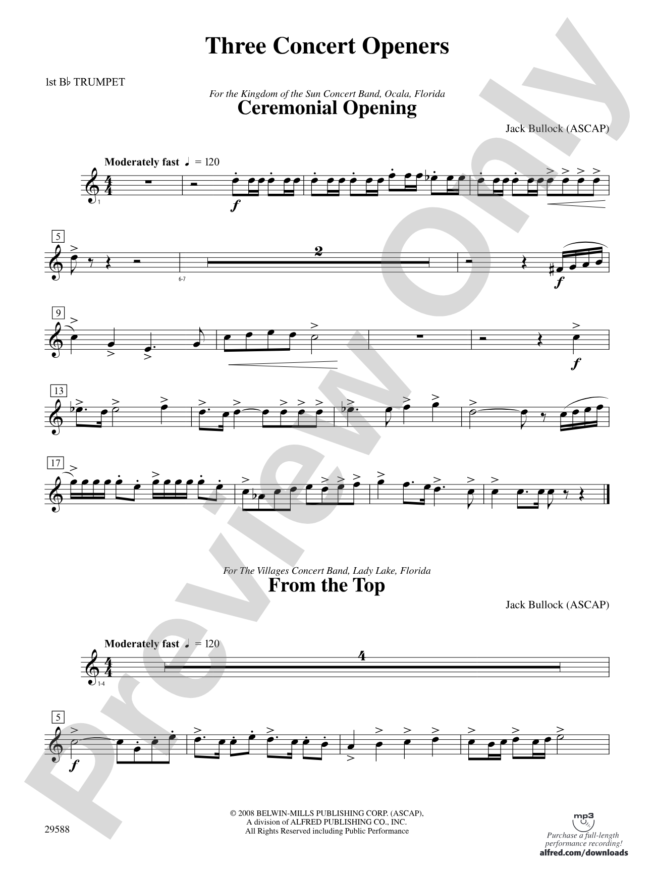 Three Concert Openers: 1st B-flat Trumpet