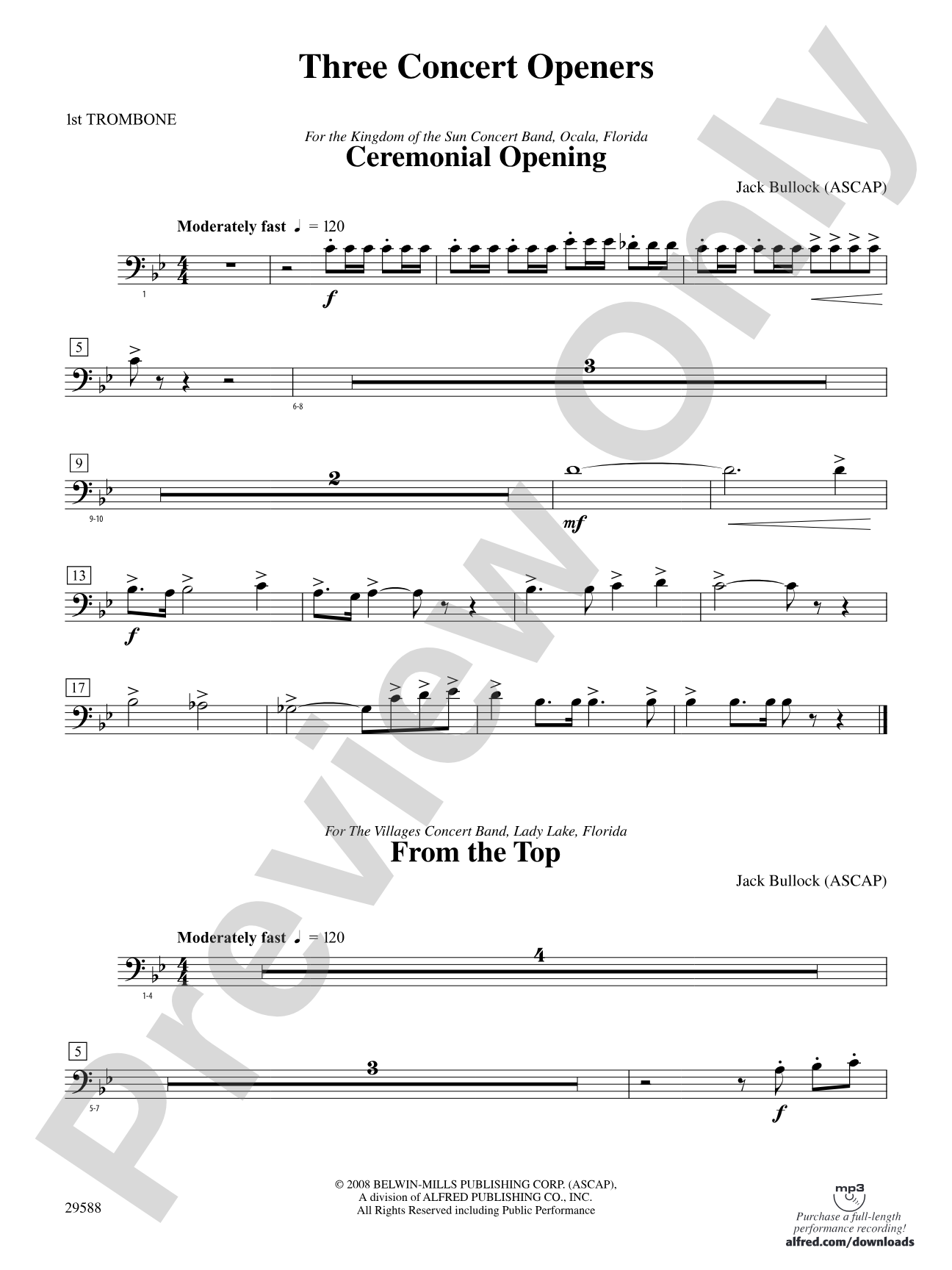 Three Concert Openers: 1st Trombone