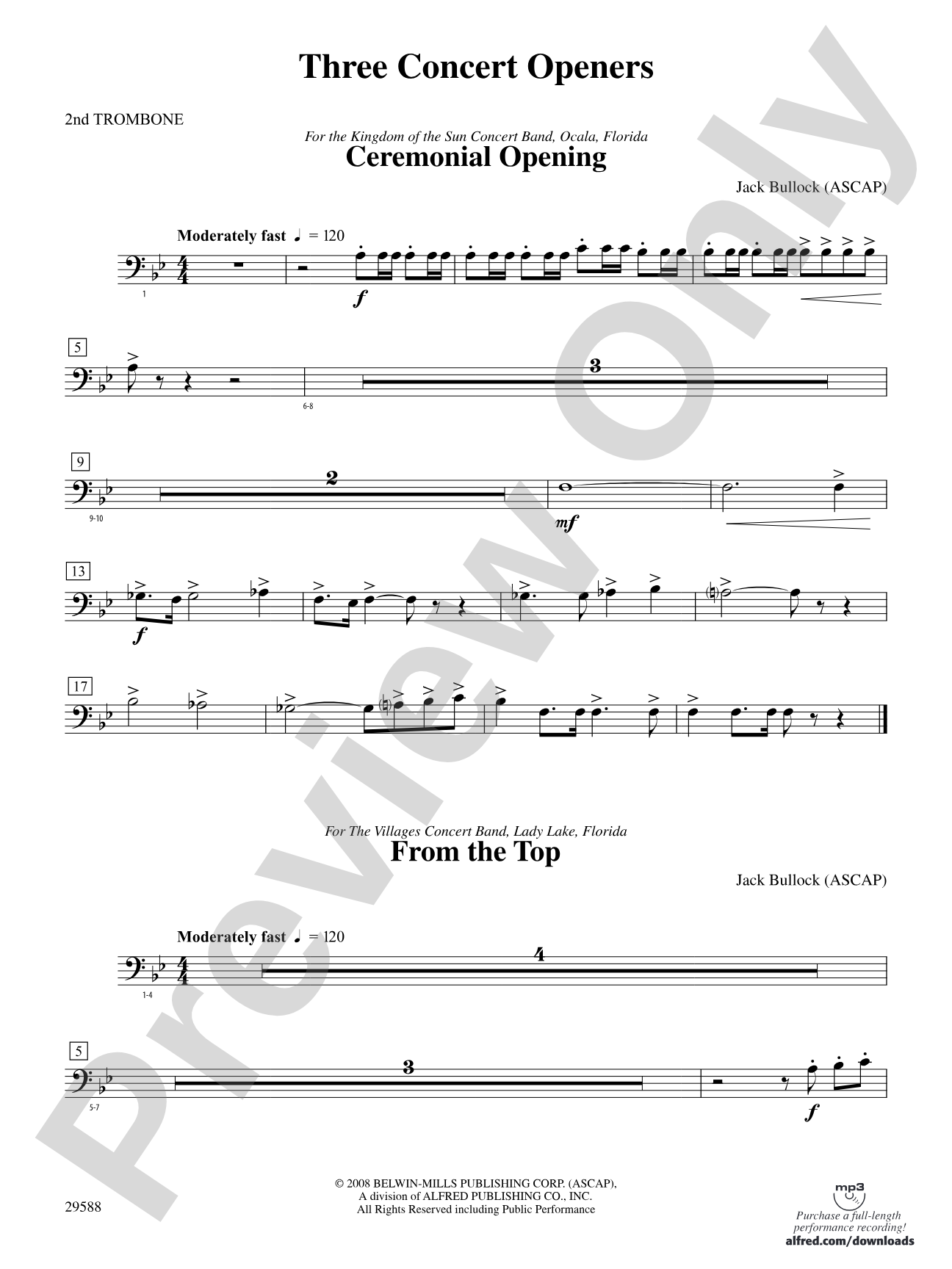 Three Concert Openers: 2nd Trombone