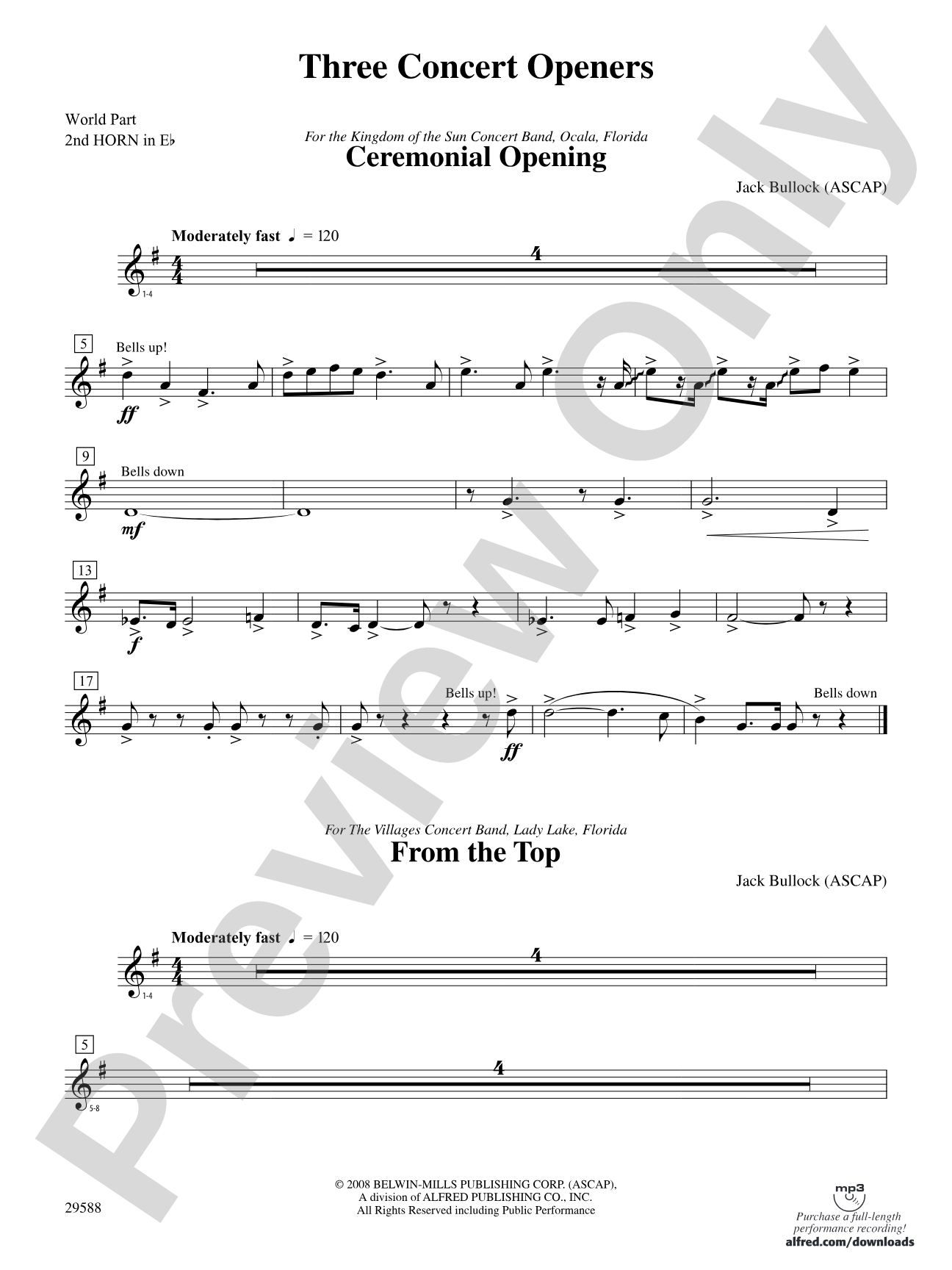 Three Concert Openers: (wp) 2nd Horn in E-flat