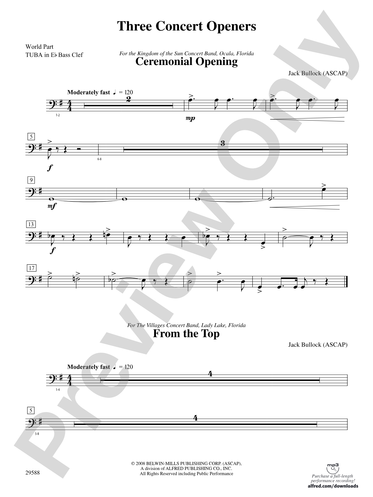 Three Concert Openers: (wp) E-flat Tuba B.C.
