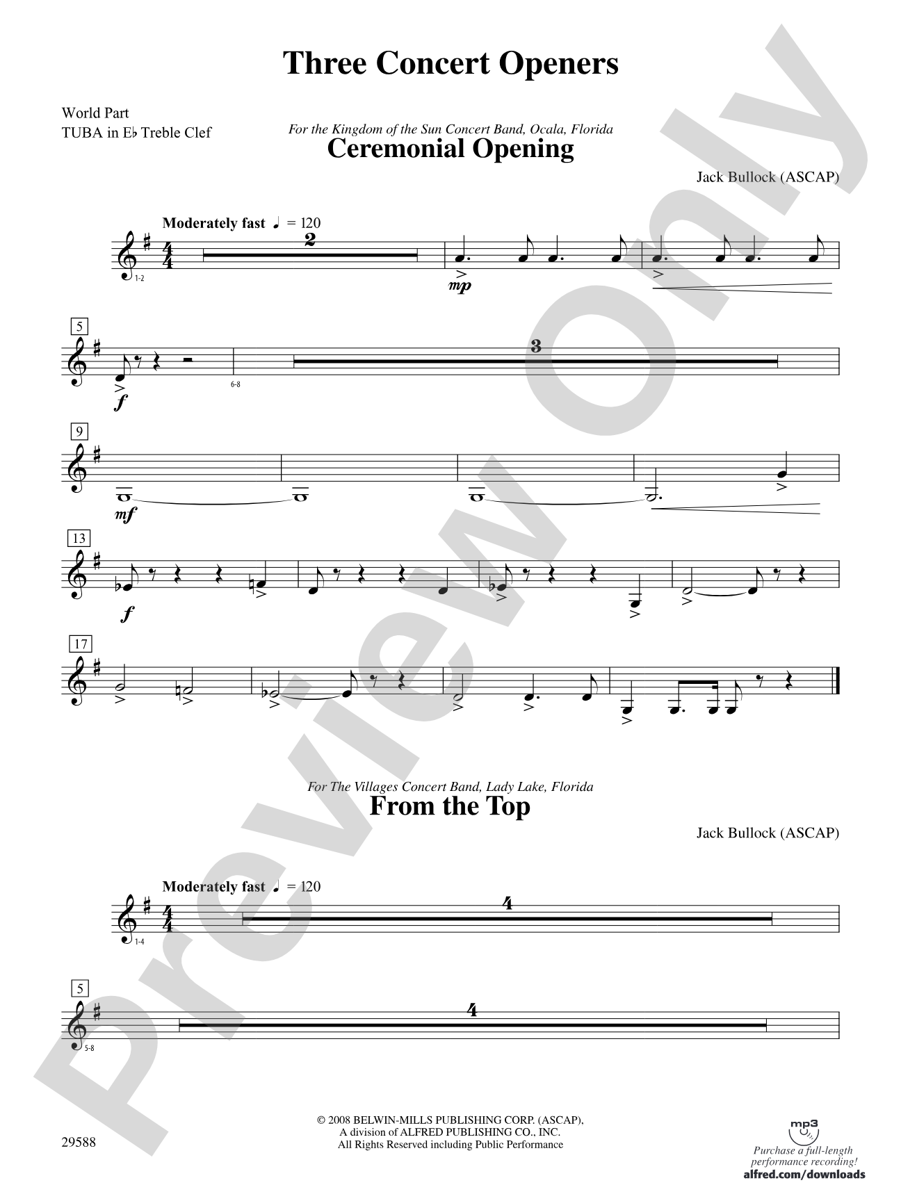Three Concert Openers: (wp) E-flat Tuba T.C.