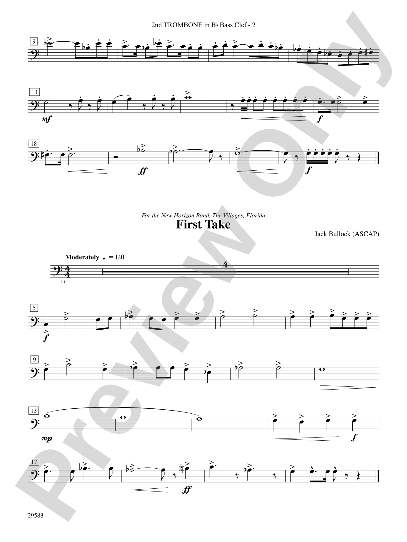 Three Concert Openers: (wp) 2nd B-flat Trombone B.C.