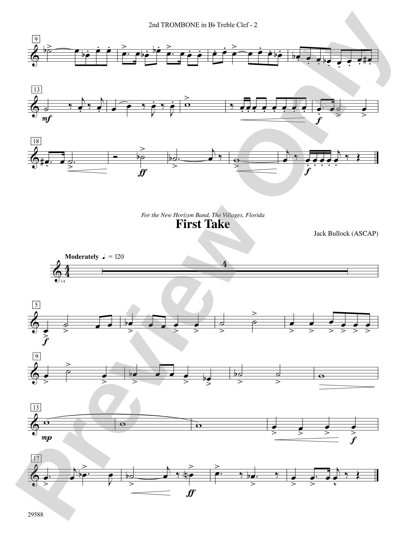 Three Concert Openers: (wp) 2nd B-flat Trombone T.C.