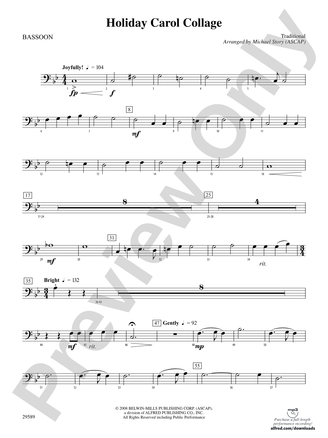 Holiday Carol Collage: Bassoon