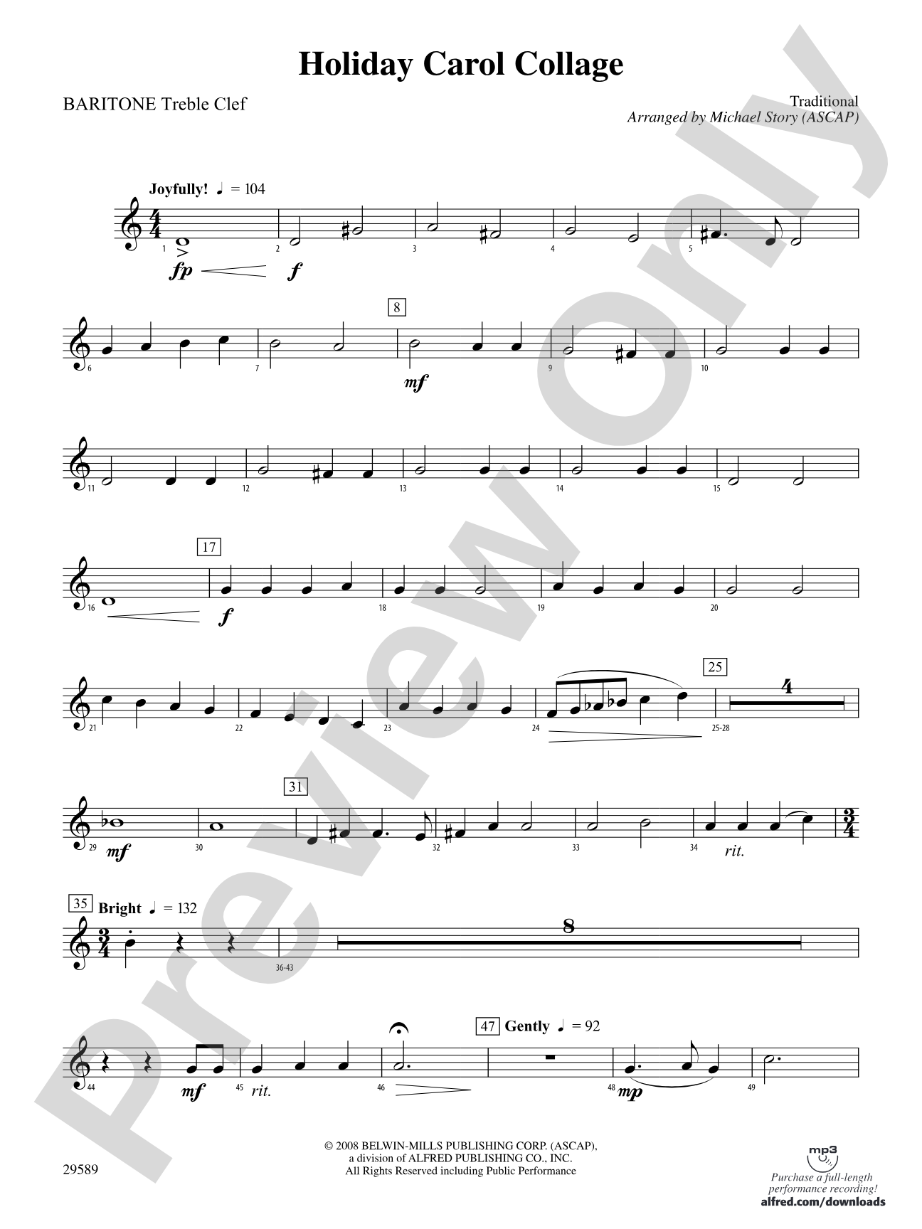 Holiday Carol Collage: Baritone T.C.