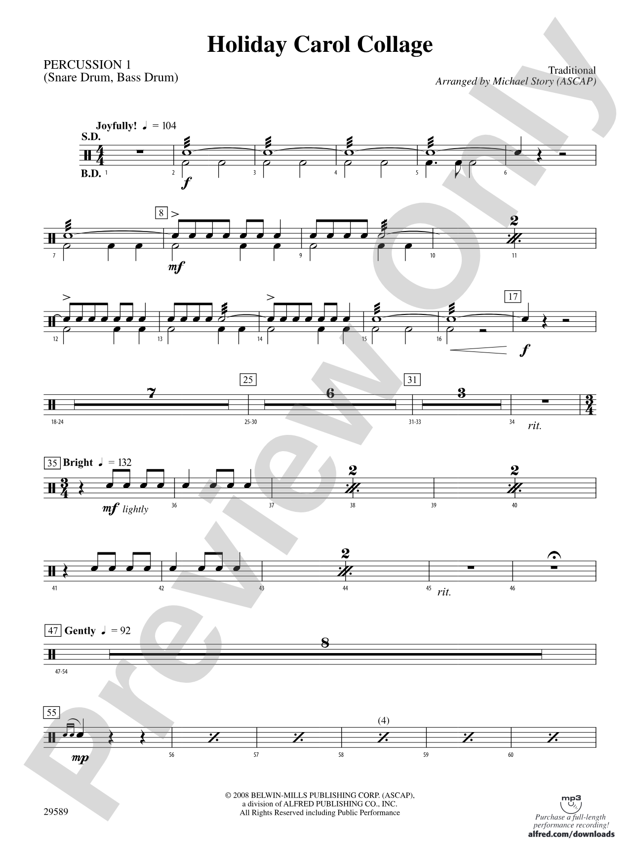 Holiday Carol Collage: 1st Percussion