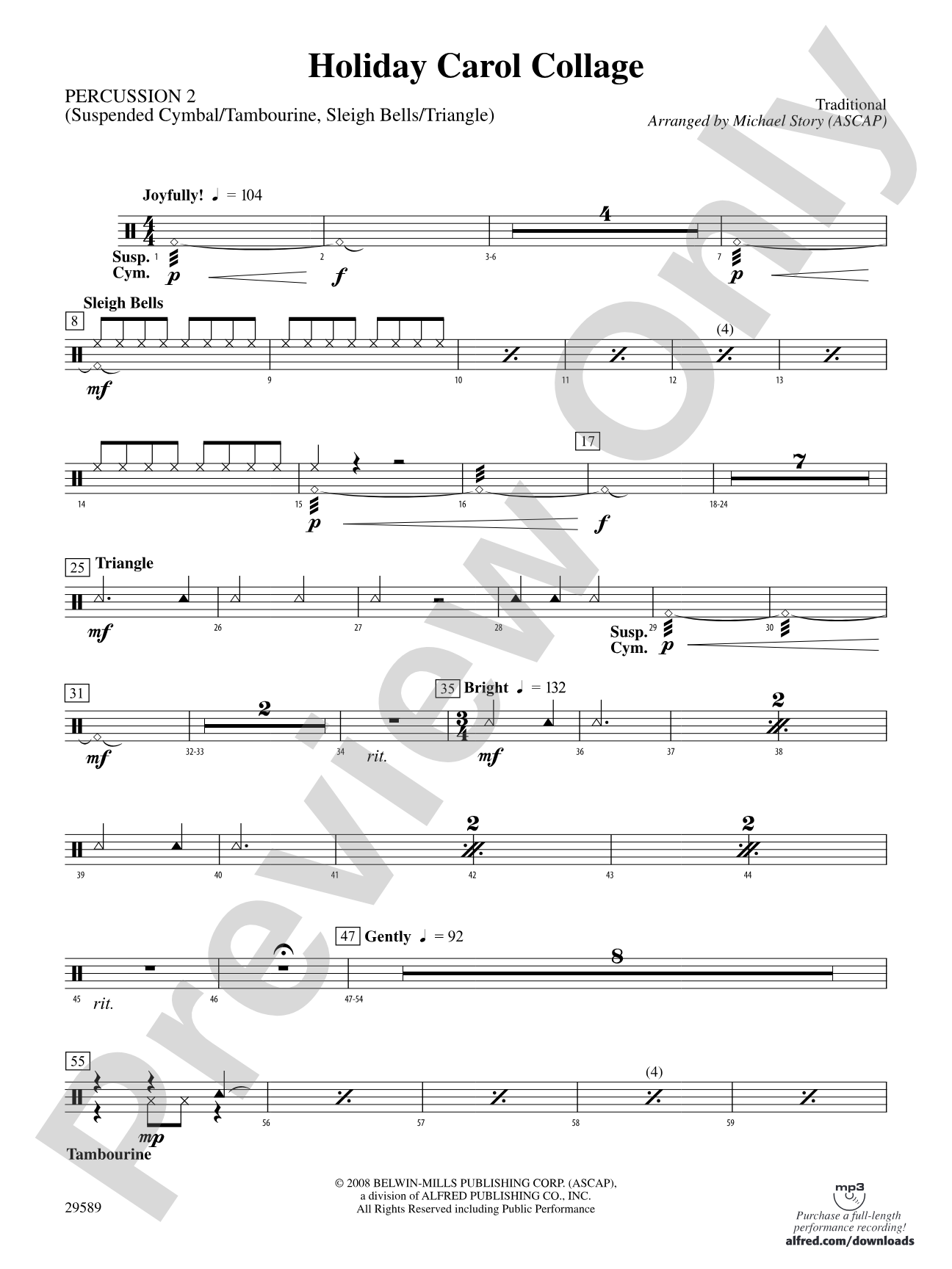 Holiday Carol Collage: 2nd Percussion