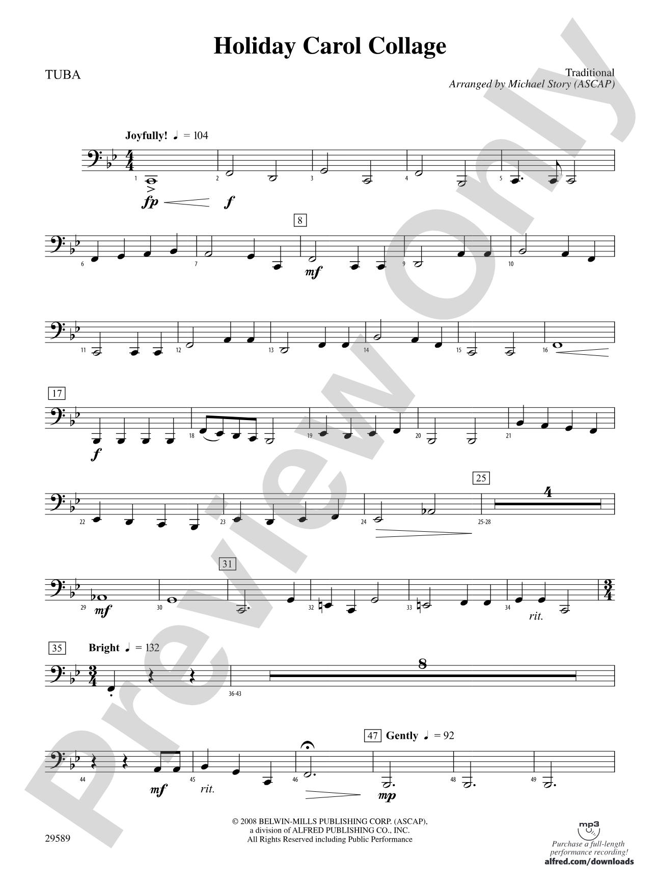 Holiday Carol Collage: Tuba