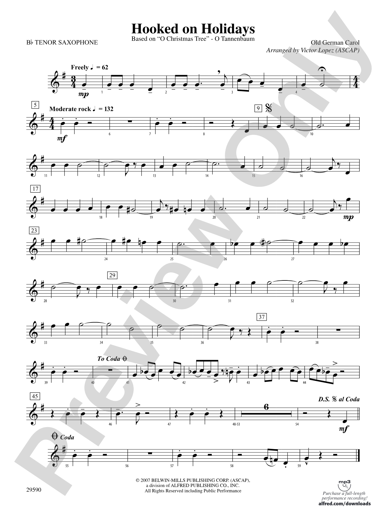 Hooked on Holidays: B-flat Tenor Saxophone
