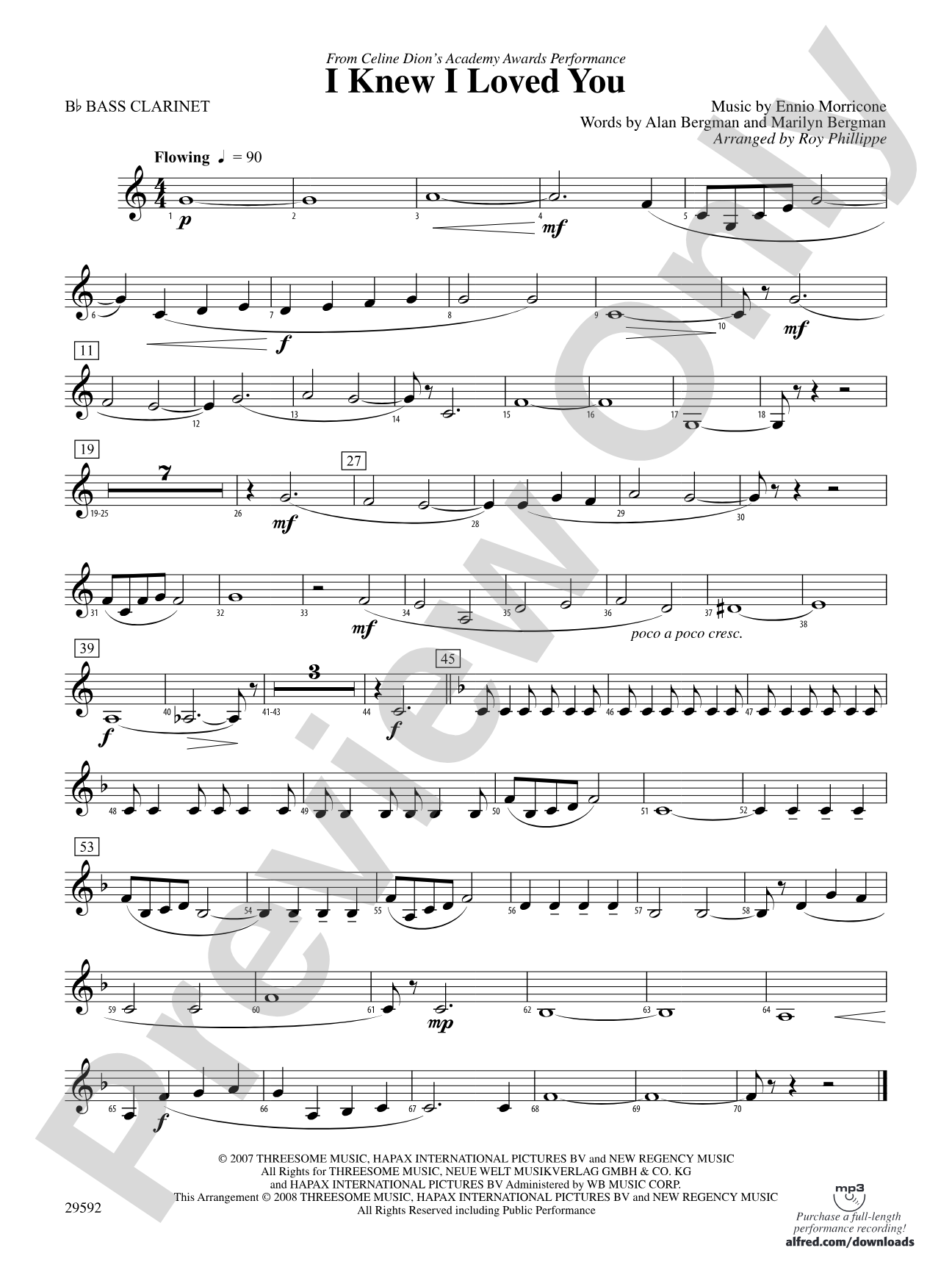 I Knew I Loved You: B-flat Bass Clarinet