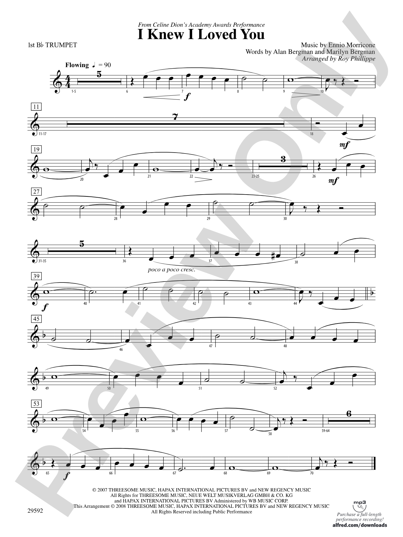 I Knew I Loved You: 1st B-flat Trumpet