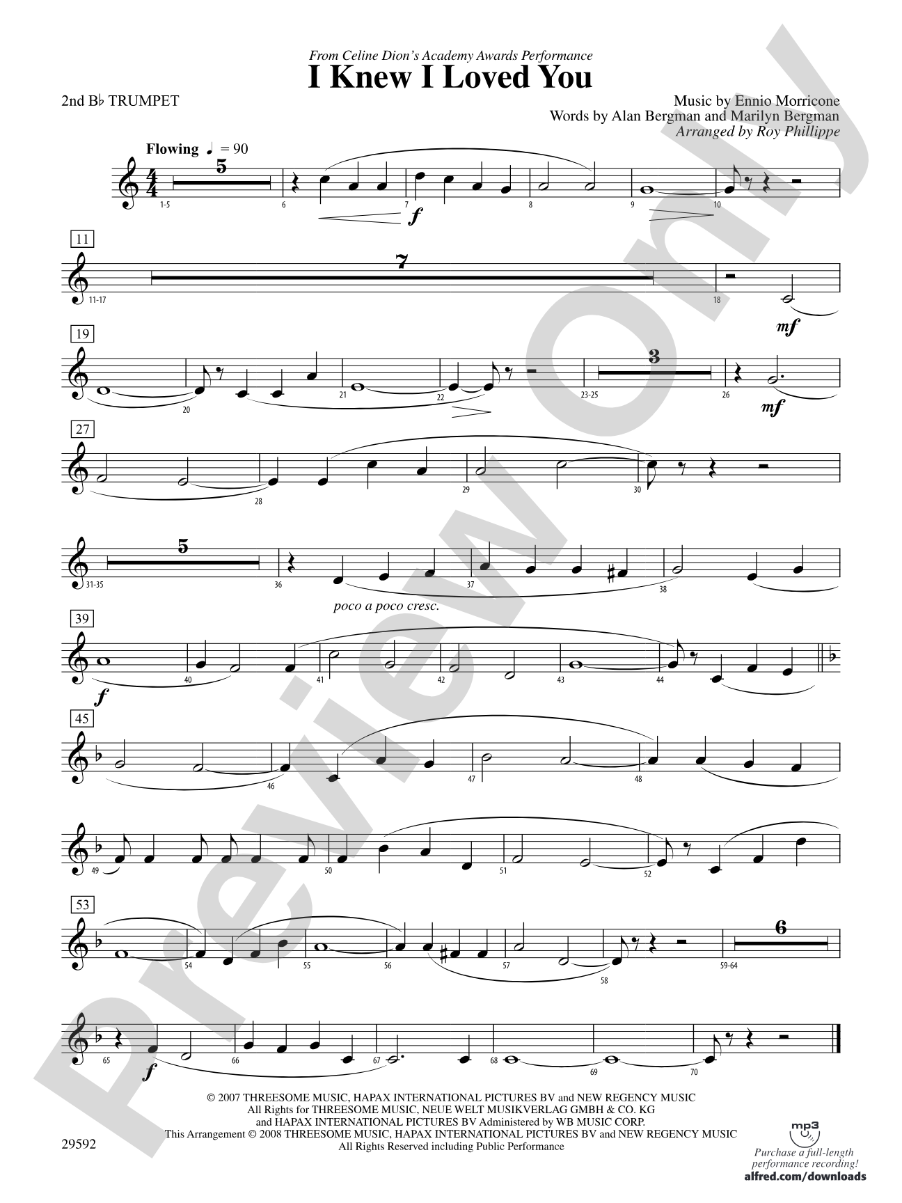 I Knew I Loved You: 2nd B-flat Trumpet