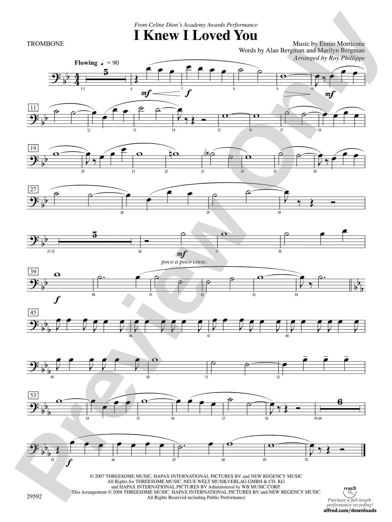 I Knew I Loved You: 1st Trombone