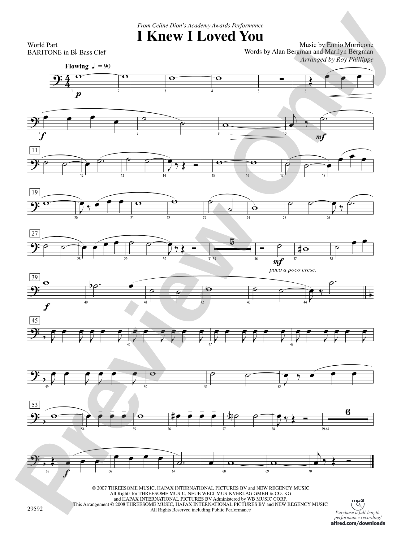 I Knew I Loved You: (wp) B-flat Baritone B.C.