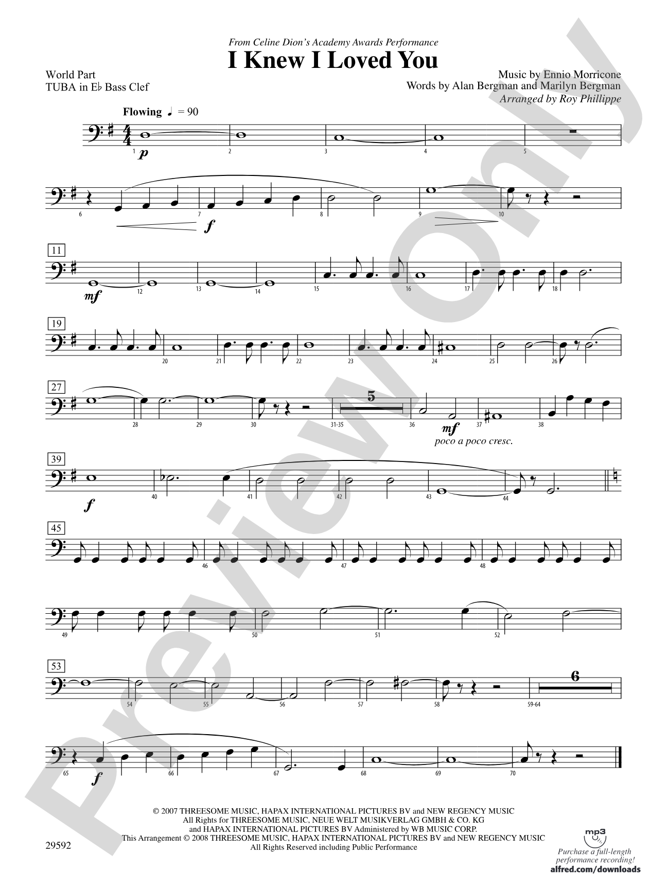 I Knew I Loved You: (wp) E-flat Tuba B.C.