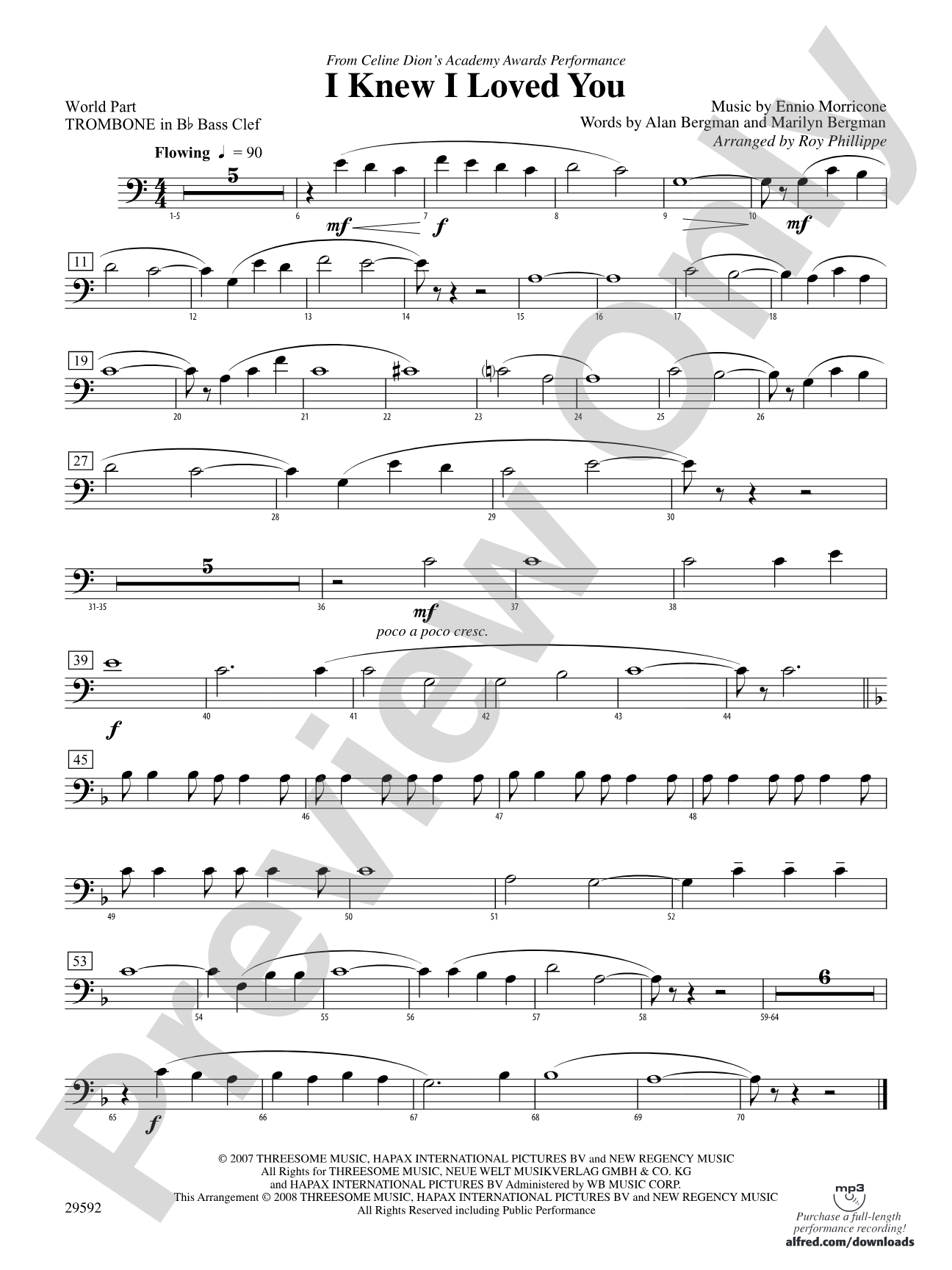 I Knew I Loved You: (wp) 1st B-flat Trombone B.C.