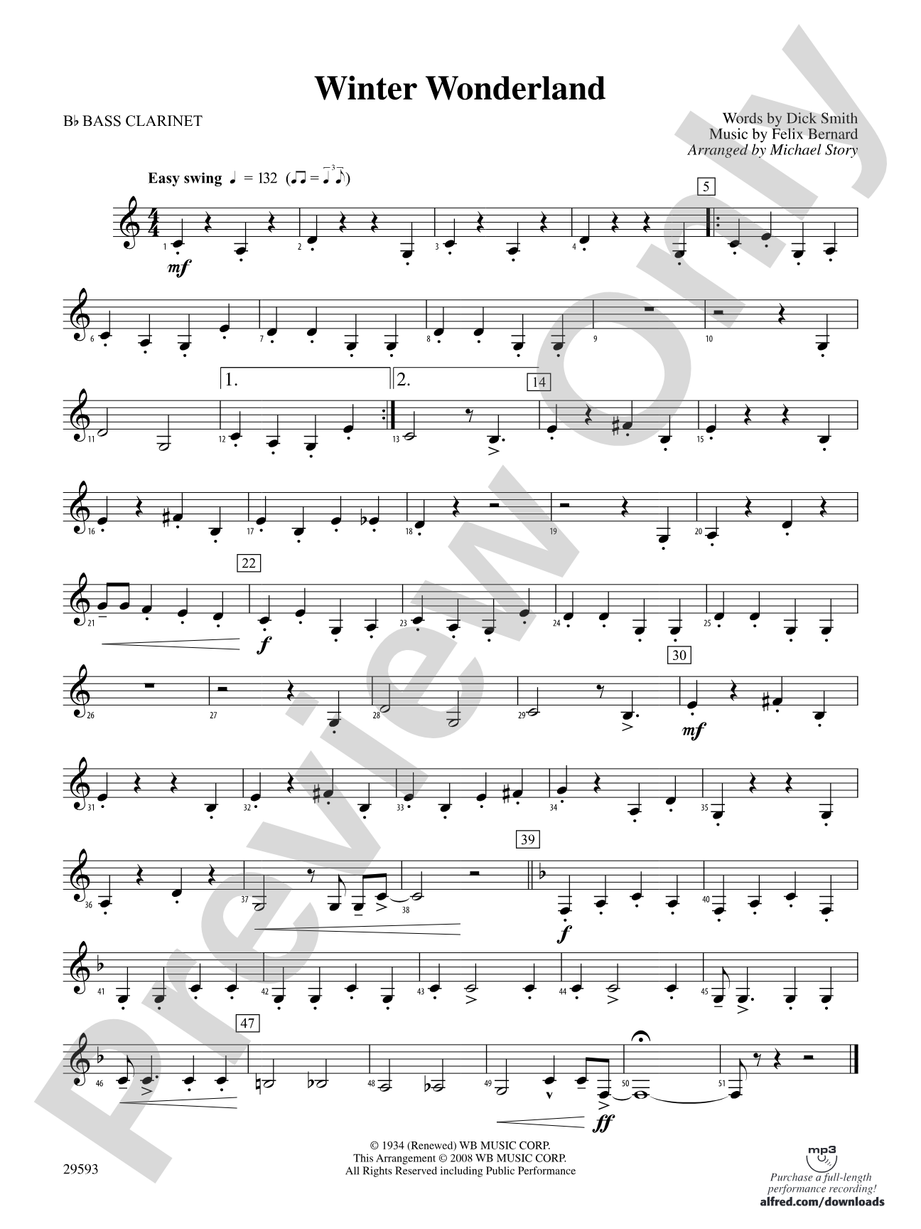 Winter Wonderland: B-flat Bass Clarinet