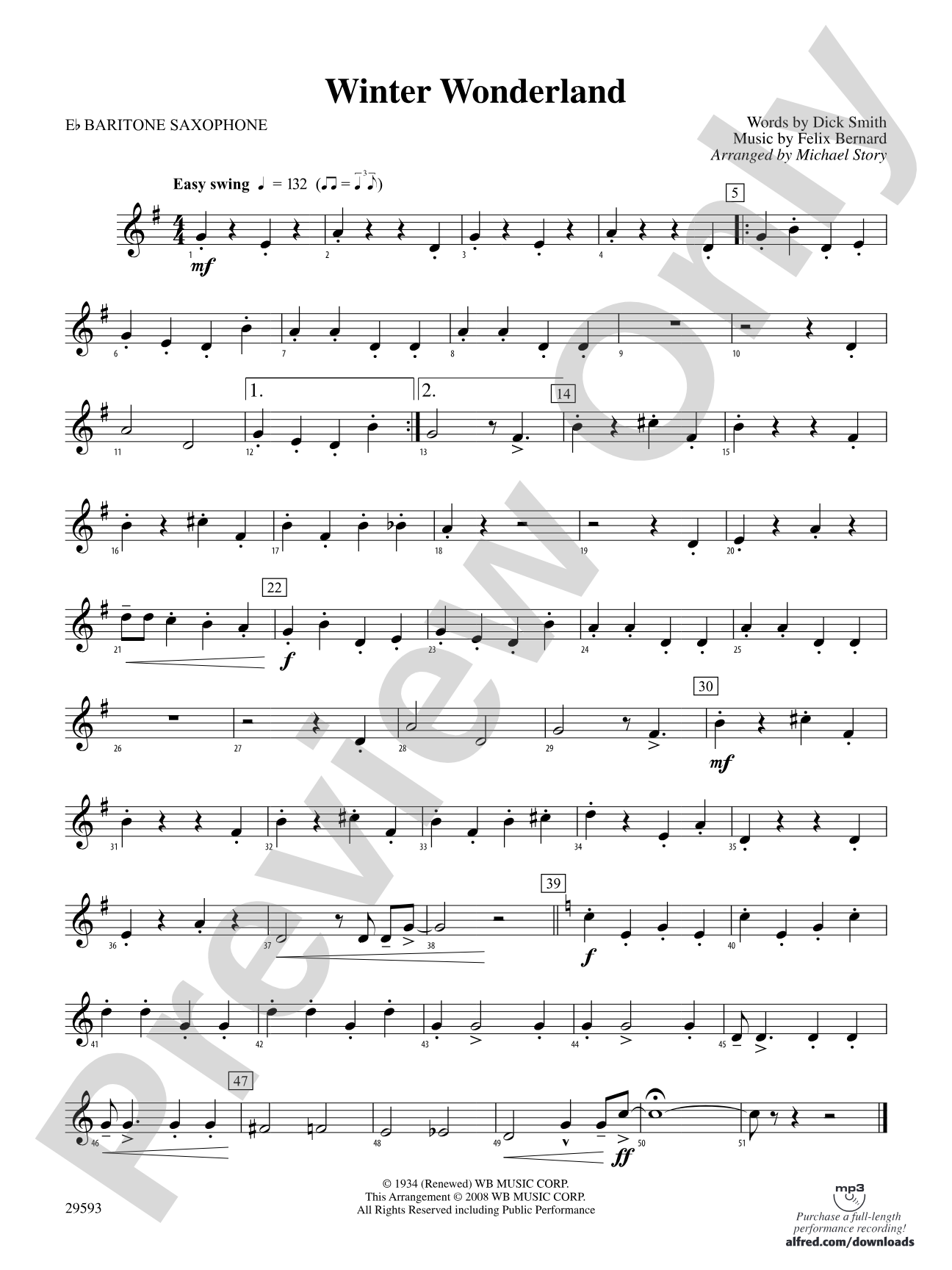 Winter Wonderland: E-flat Baritone Saxophone