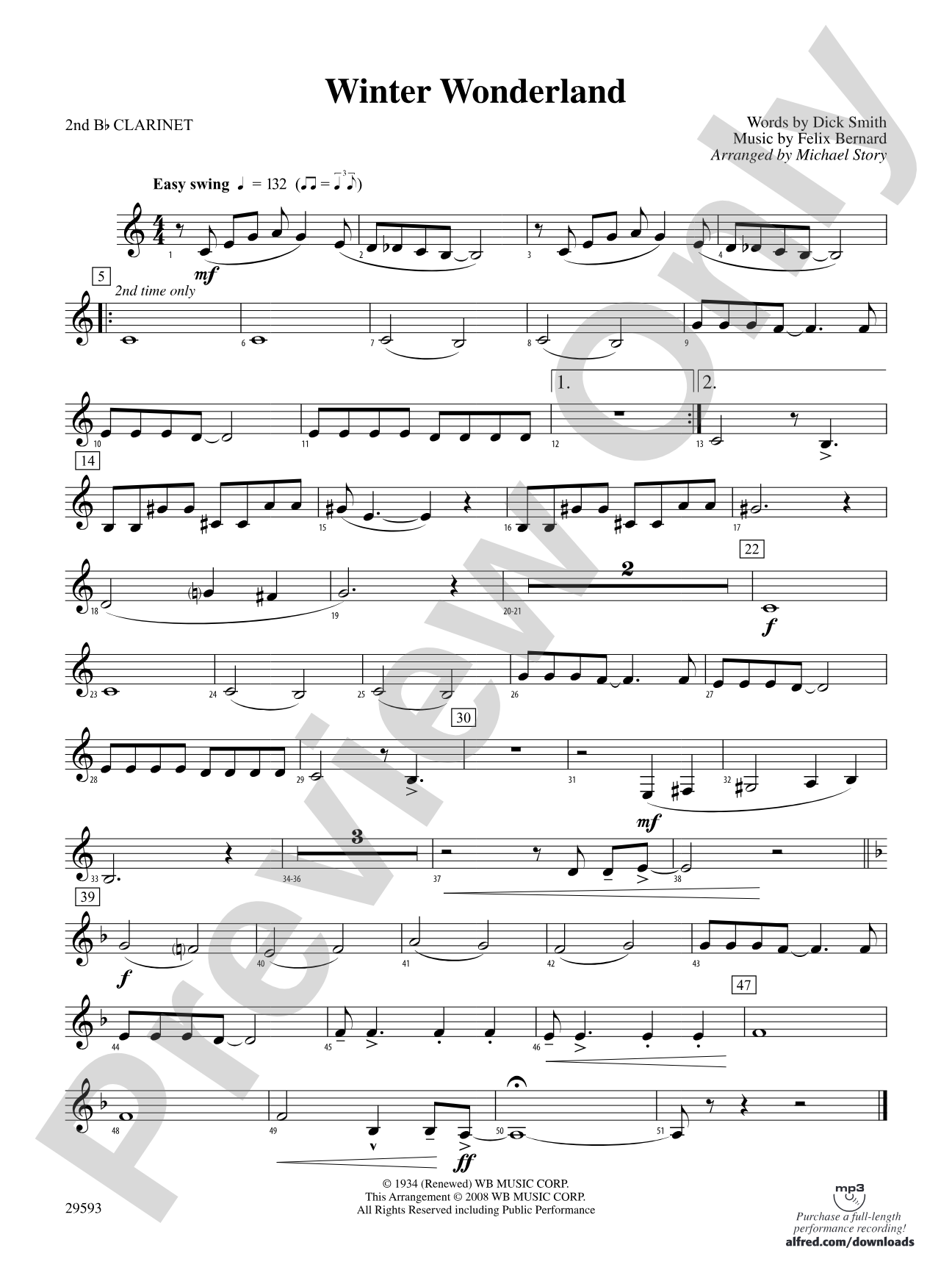 Winter Wonderland: 2nd B-flat Clarinet