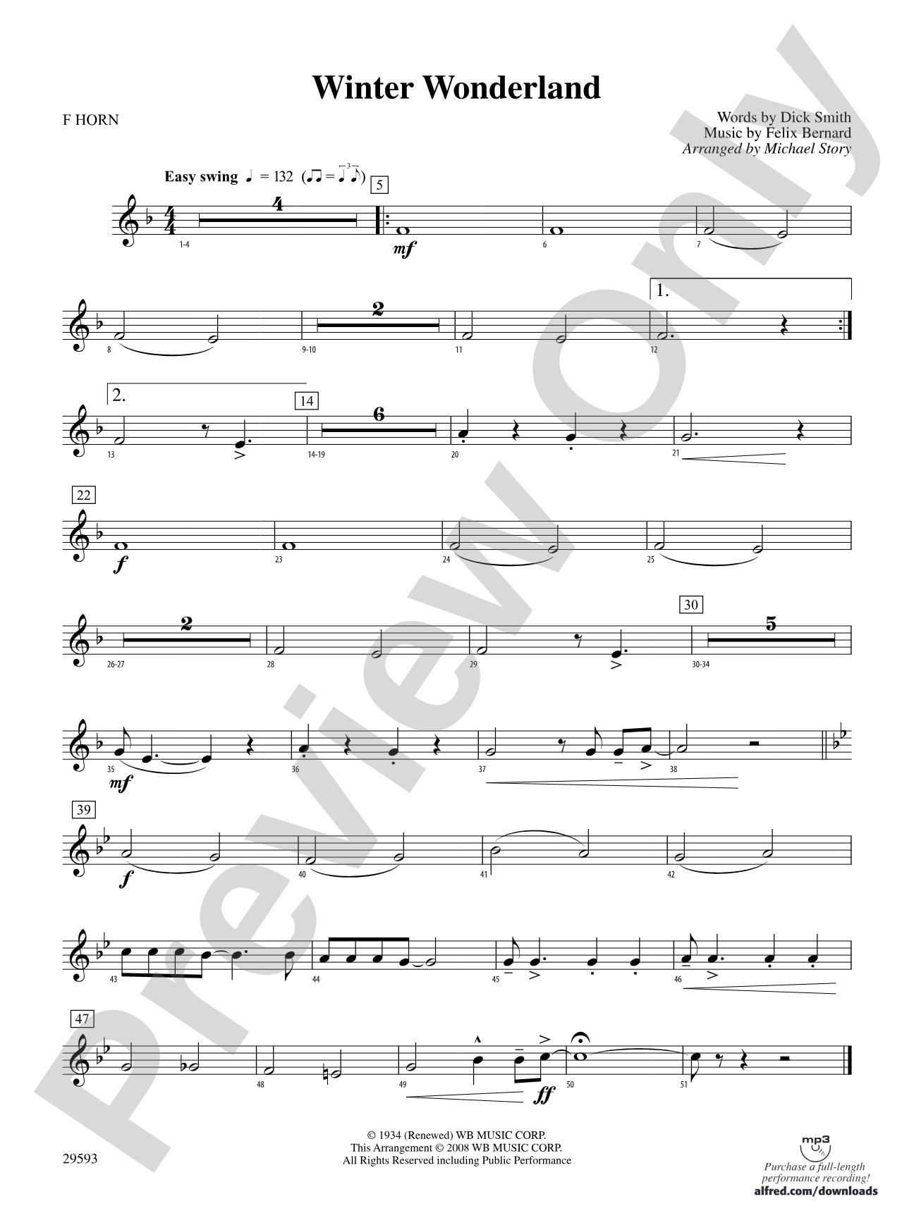 Winter Wonderland: 1st F Horn