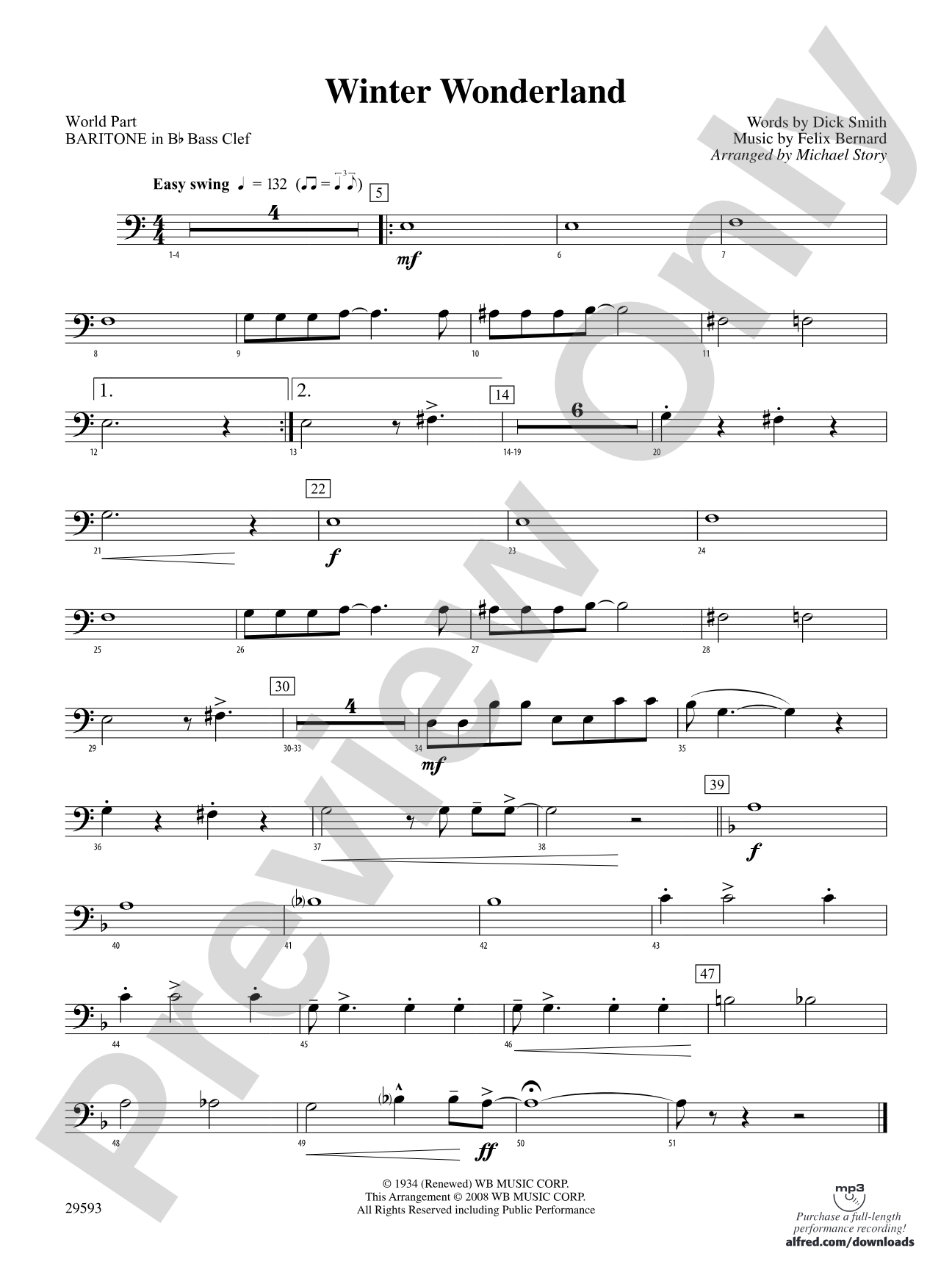Winter Wonderland: (wp) B-flat Baritone B.C.