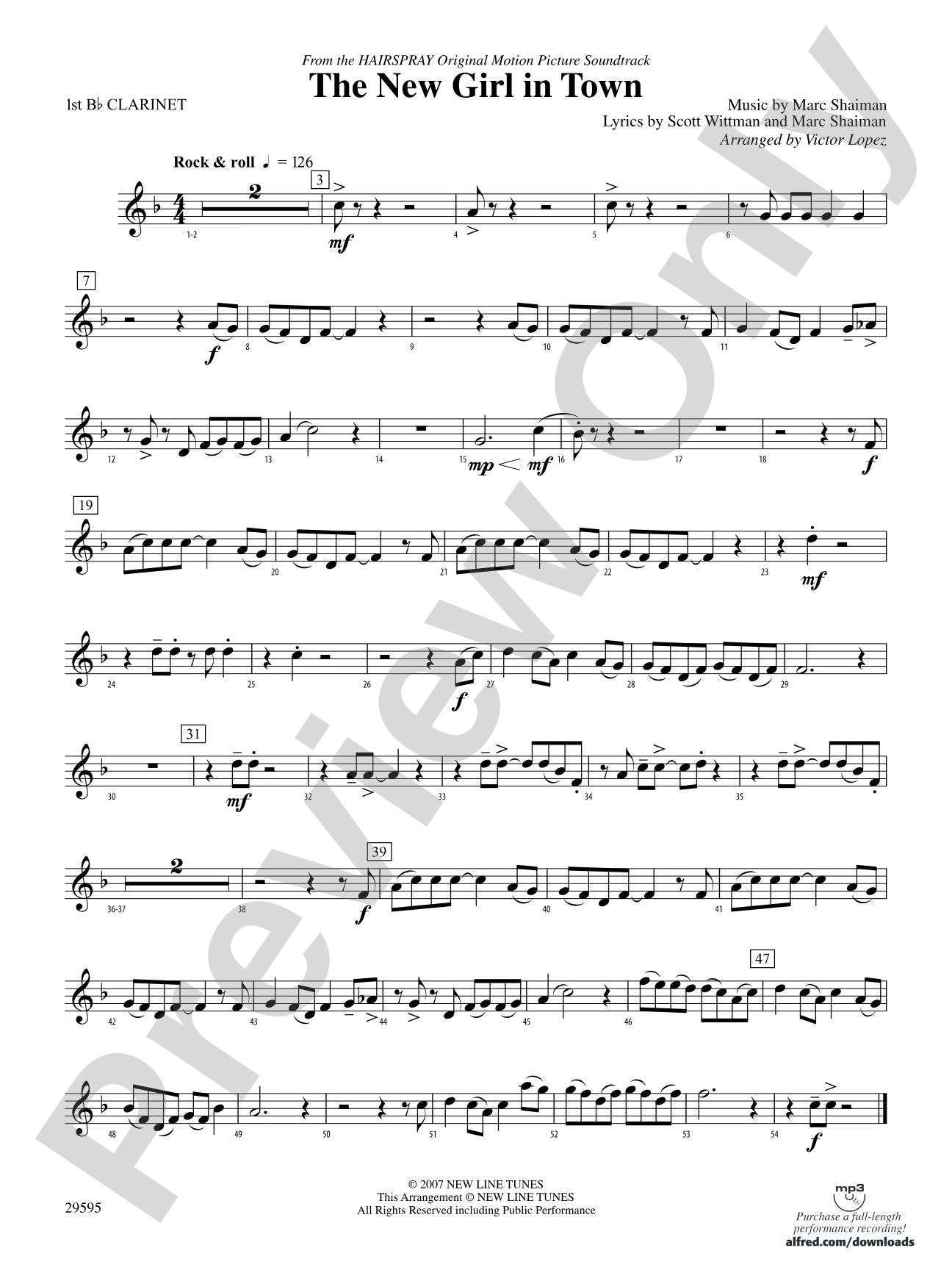 The New Girl in Town: 1st B-flat Clarinet