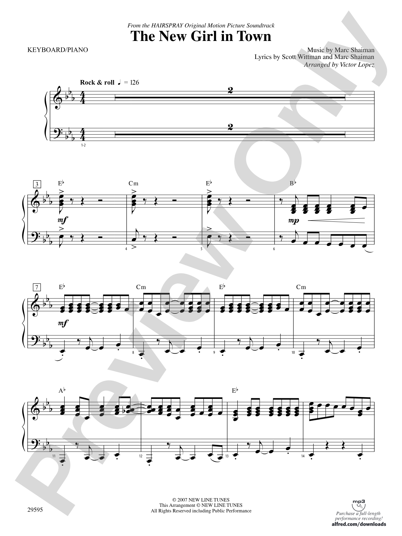 The New Girl in Town: Piano Accompaniment