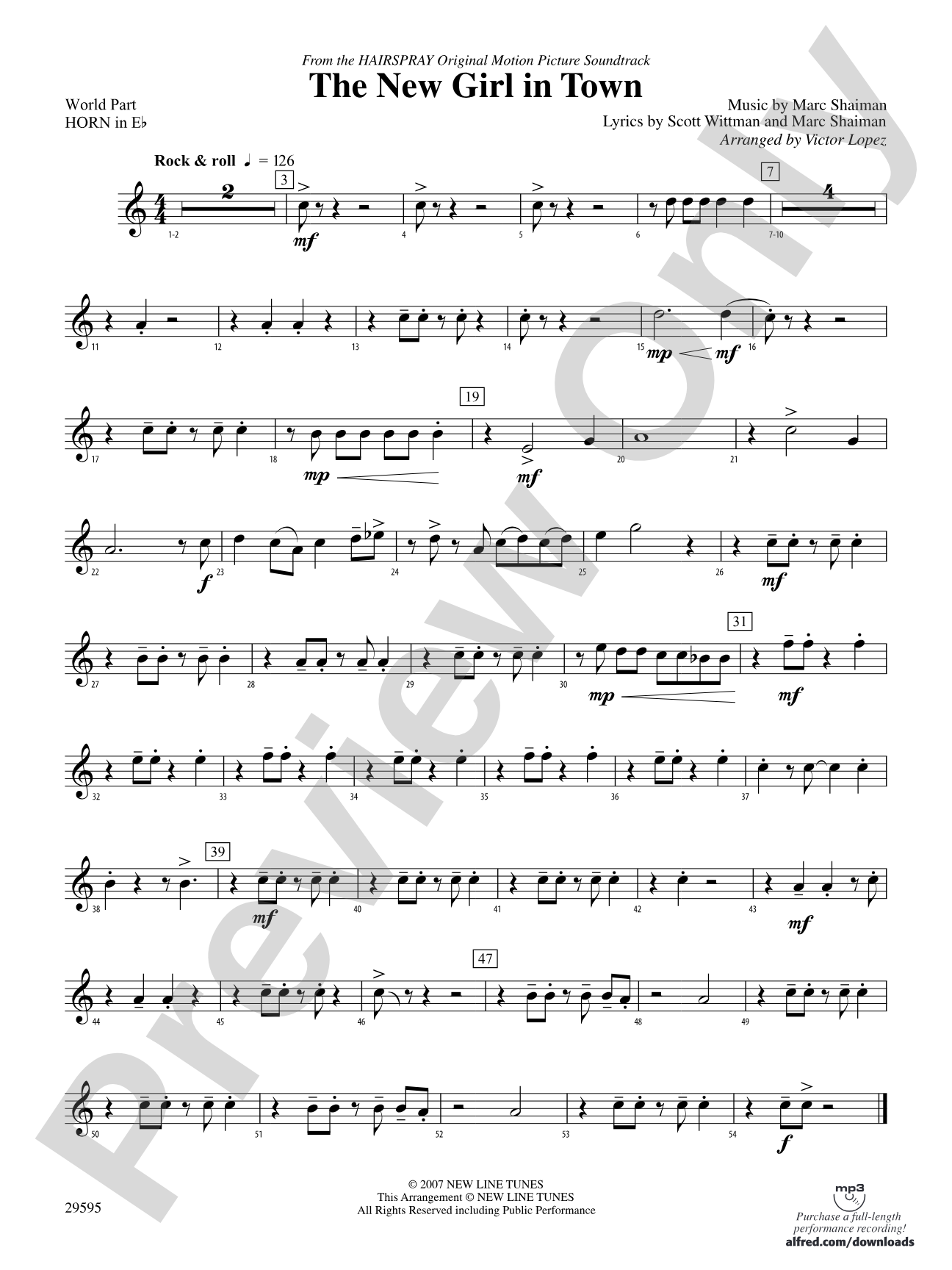 The New Girl in Town: (wp) 1st Horn in E-flat