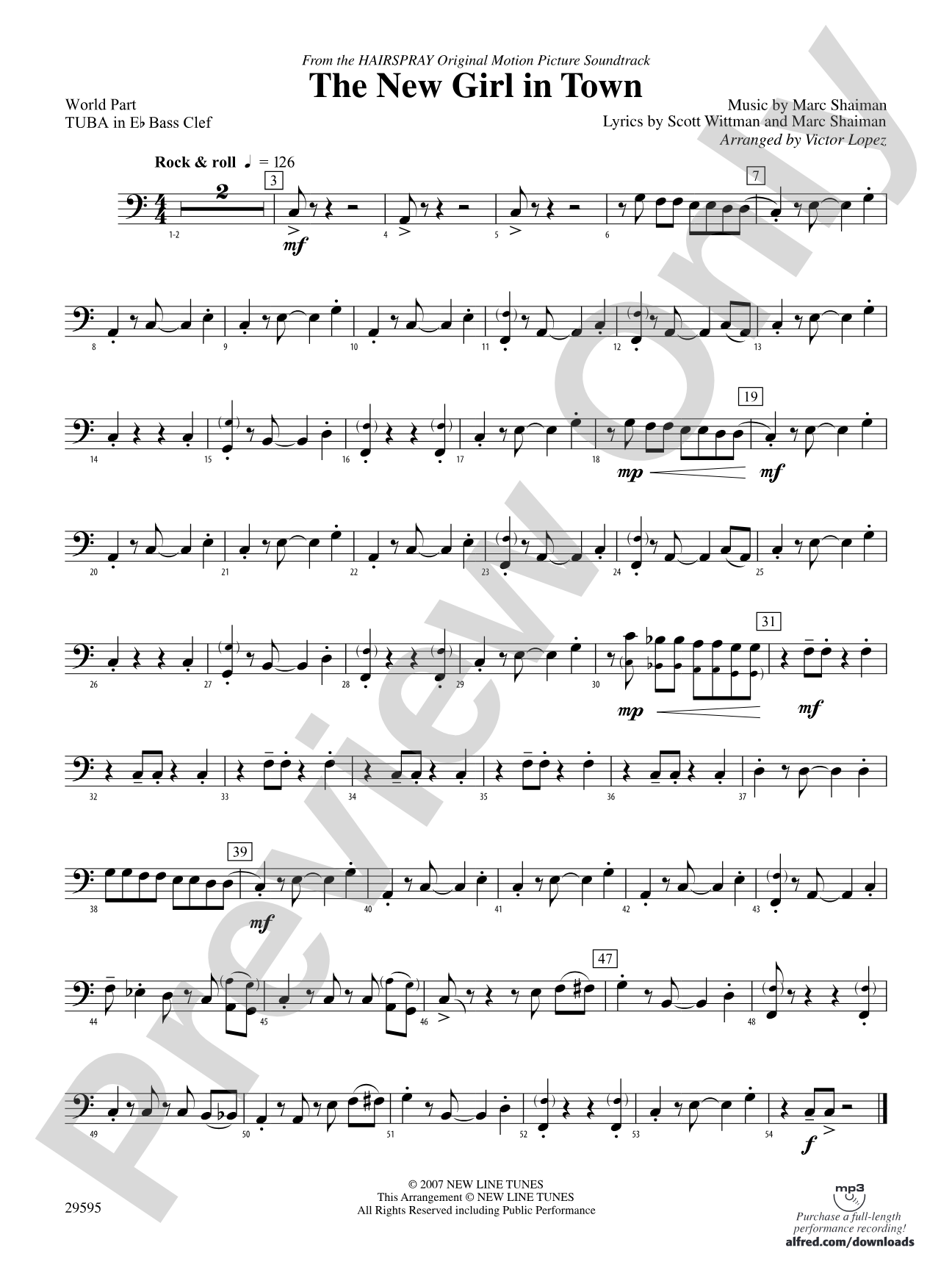 The New Girl in Town: (wp) E-flat Tuba B.C.