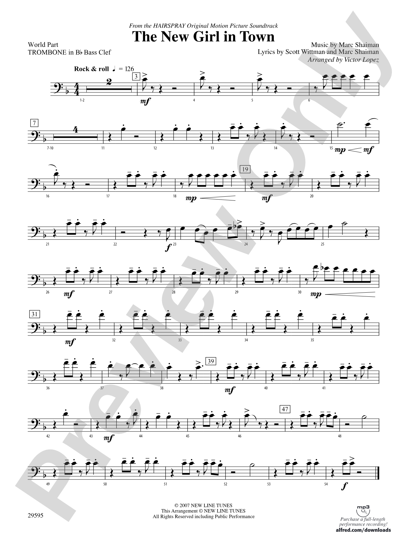 The New Girl in Town: (wp) 1st B-flat Trombone B.C.