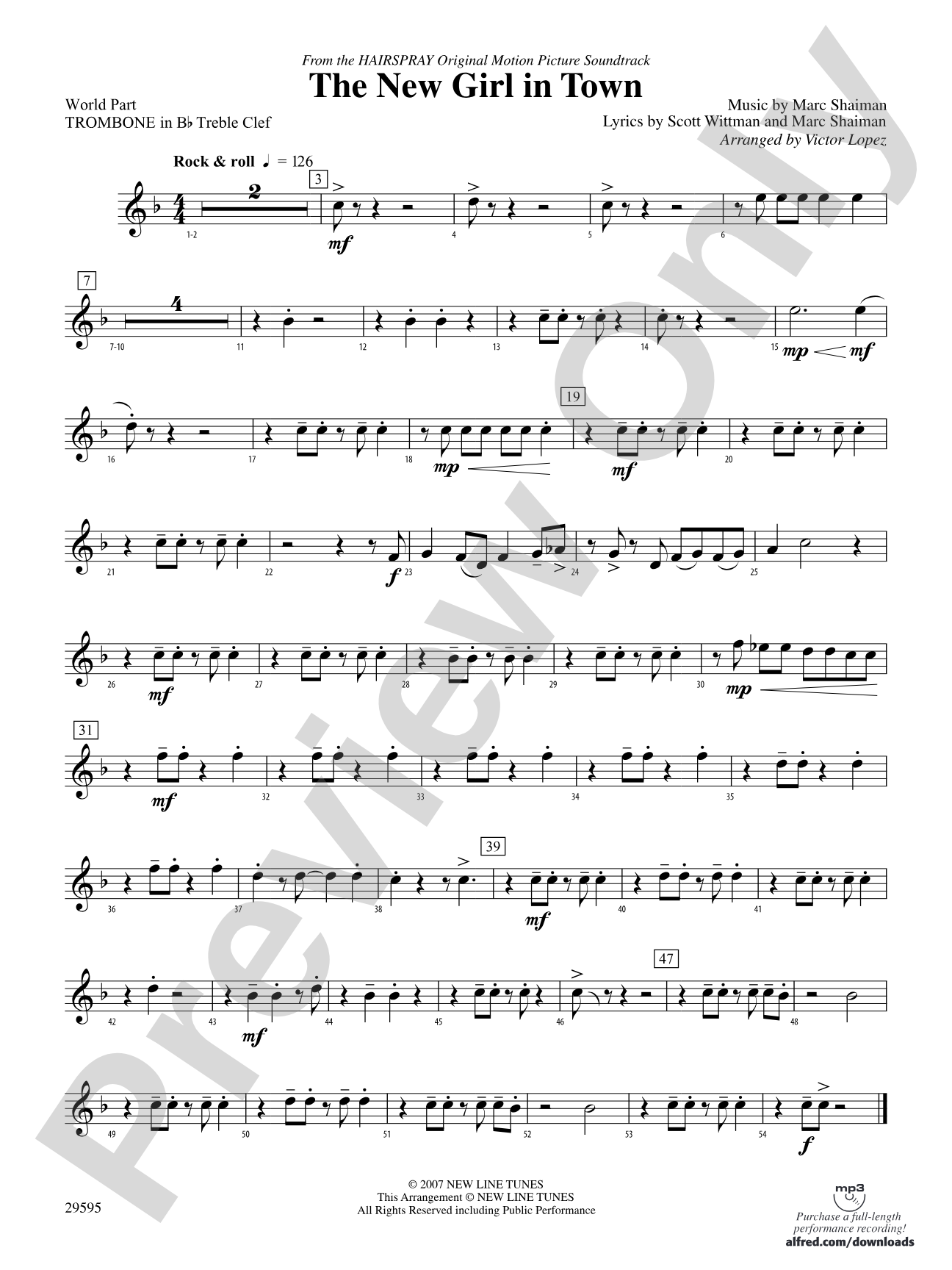 The New Girl in Town: (wp) 1st B-flat Trombone T.C.