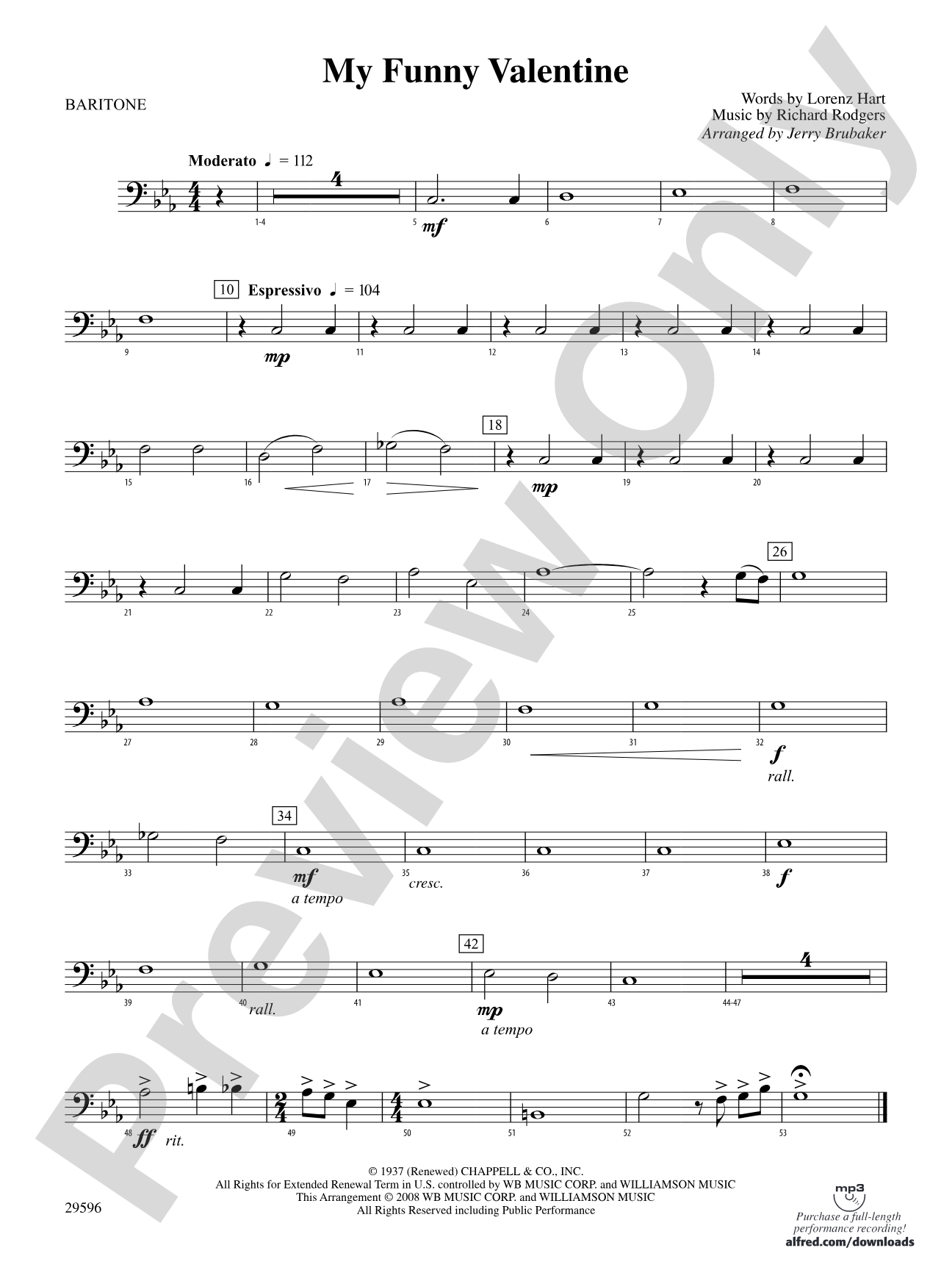 My Funny Valentine: Baritone B.C.