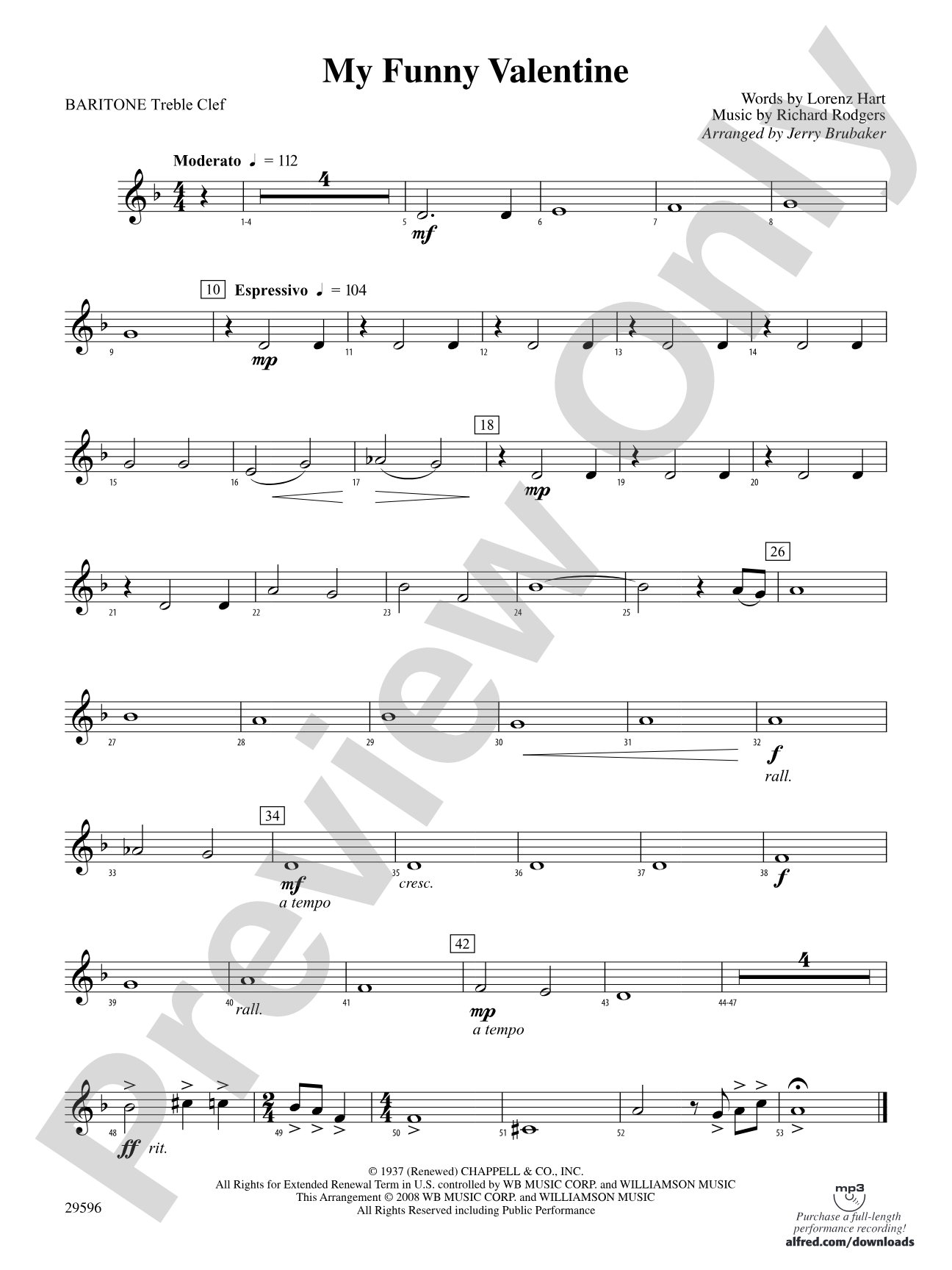 My Funny Valentine: Baritone T.C.