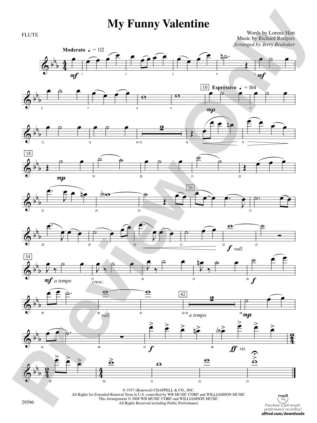 My Funny Valentine: Flute