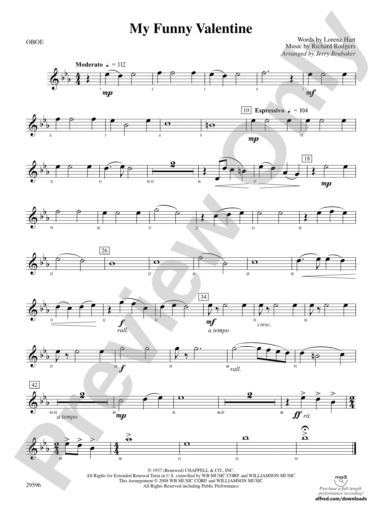 My Funny Valentine: Oboe
