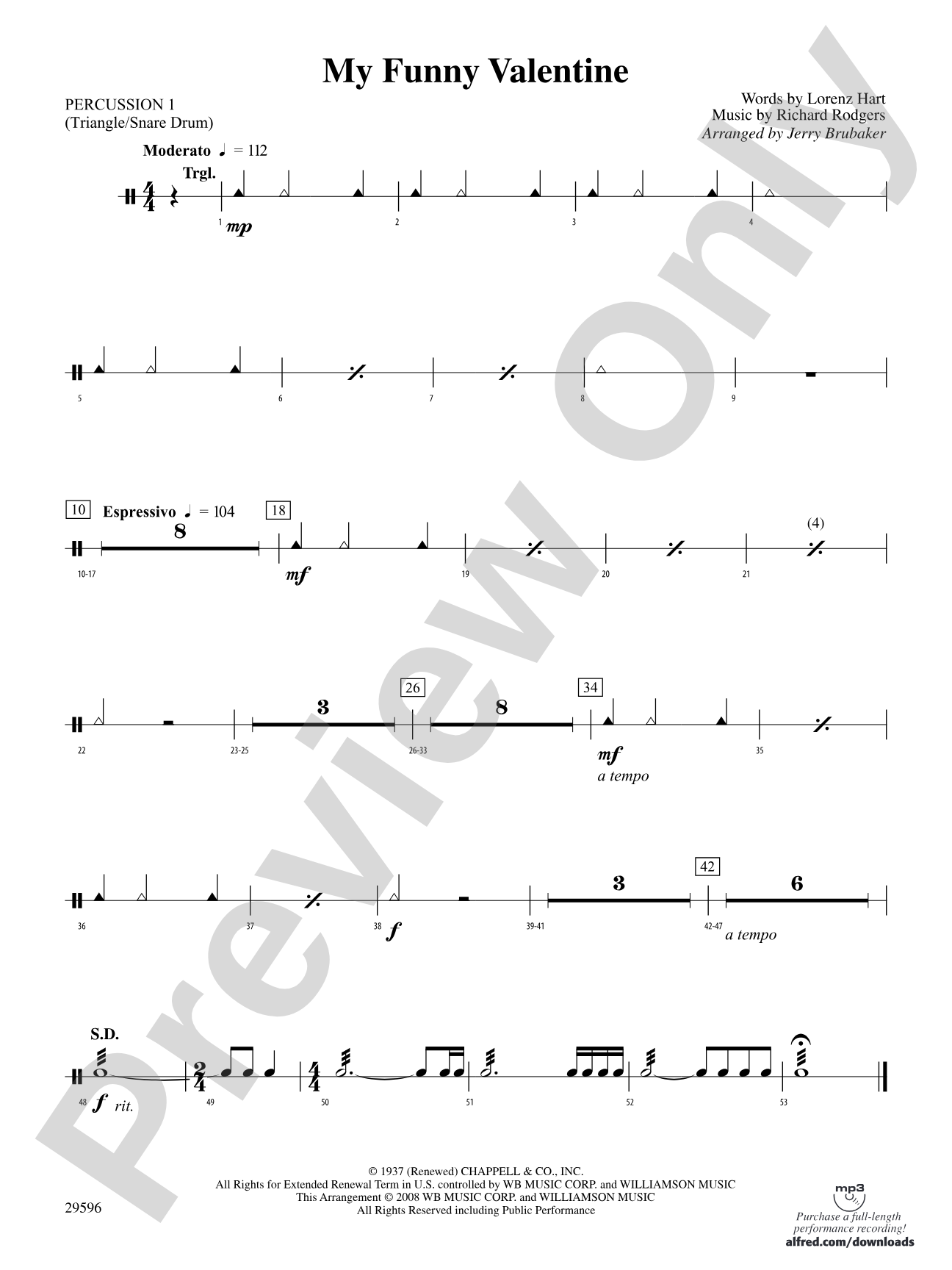 My Funny Valentine: 1st Percussion