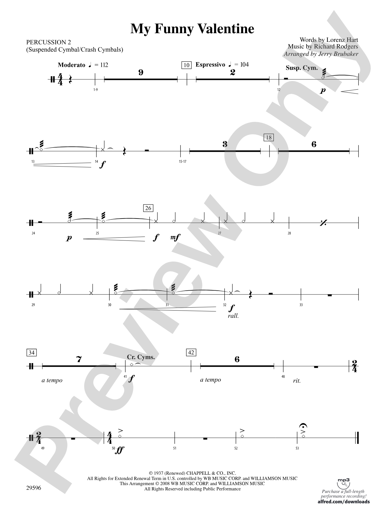 My Funny Valentine: 2nd Percussion